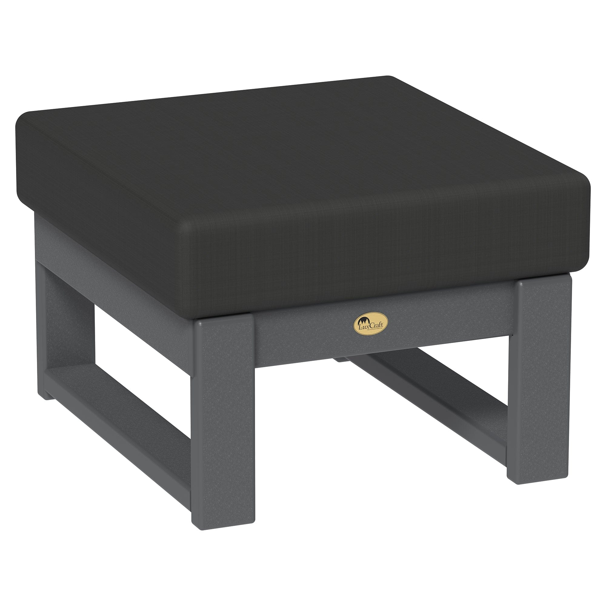 LuxCraft Poly Composite Lanai Deep Seating Ottoman with Cushion