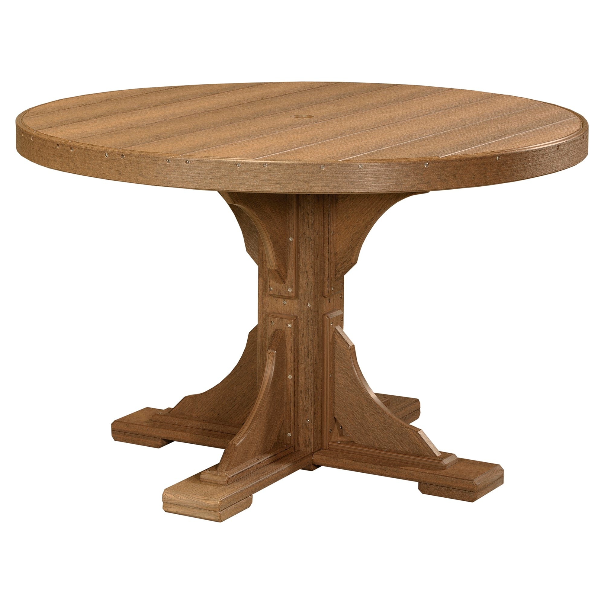 Luxcraft Poly Composite 4-Person Round Dining Table & Bench Set