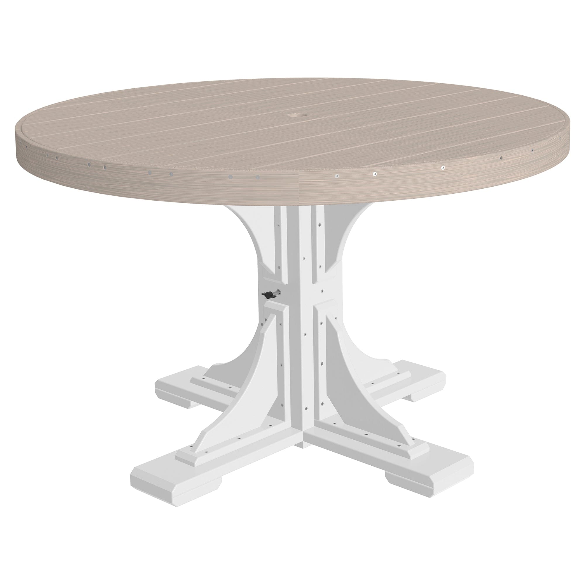 Luxcraft Poly Composite 4-Person Round Dining Table & Bench Set