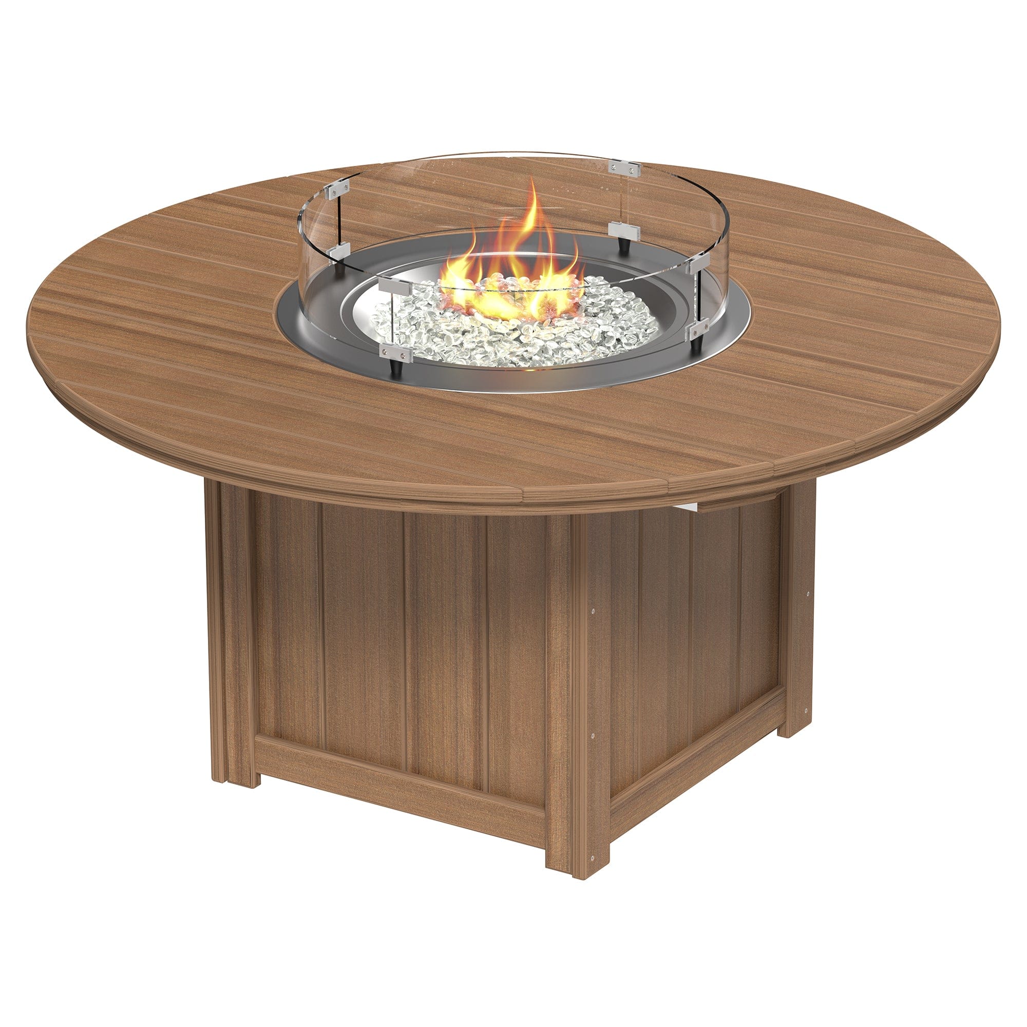 Luxcraft Lumin Poly Composite Round Dining Height Fire Pit Table