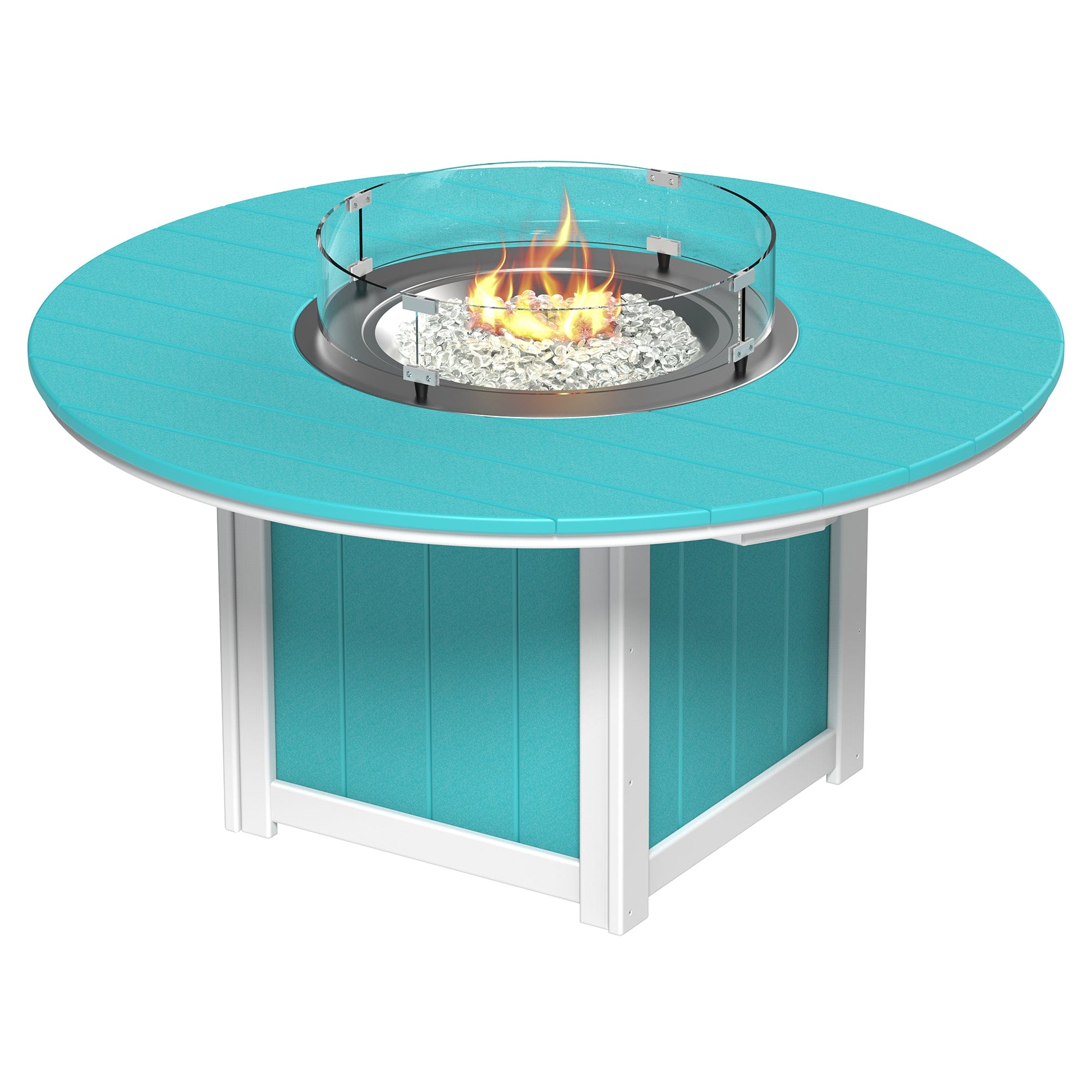 Luxcraft Lumin Poly Composite Round Dining Height Fire Pit Table