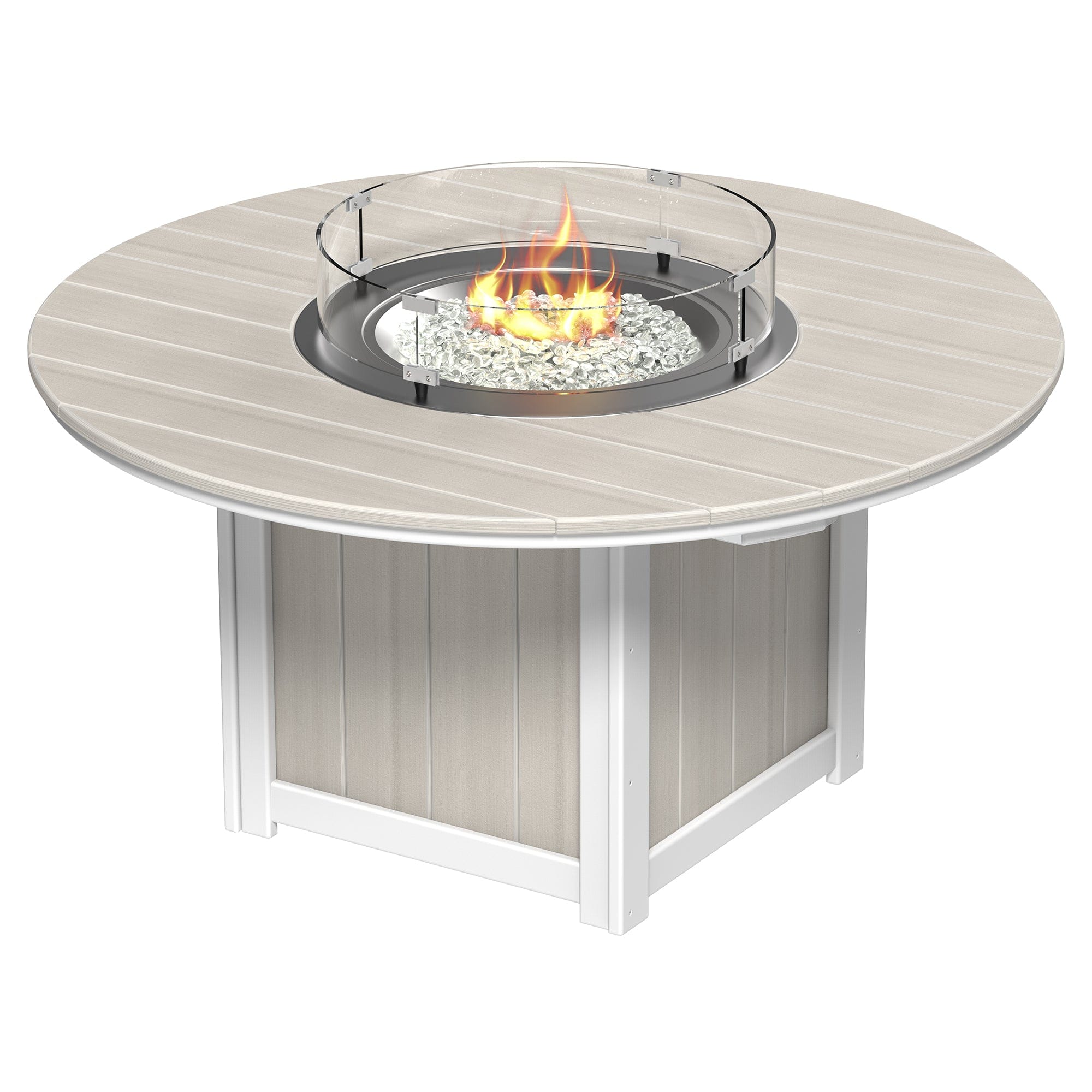 Luxcraft Lumin Poly Composite Round Dining Height Fire Pit Table