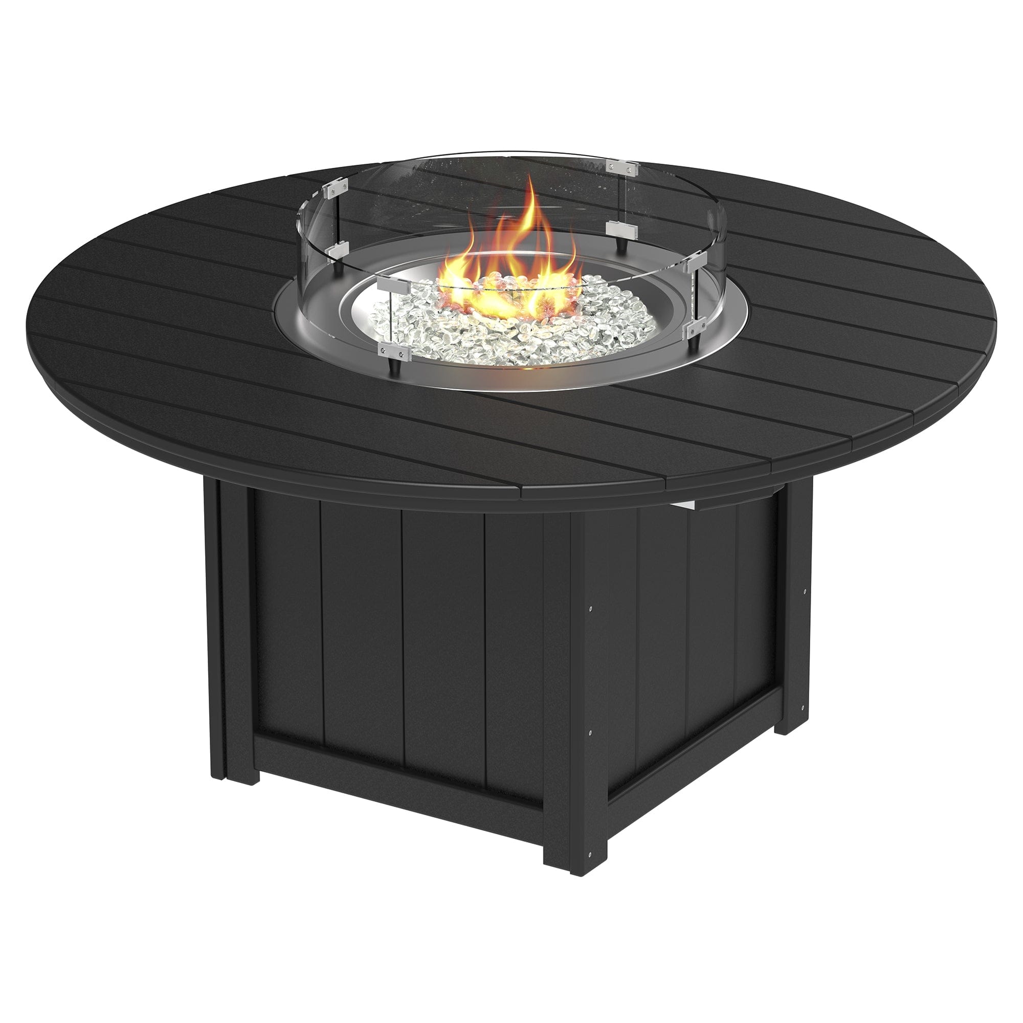 Luxcraft Lumin Poly Composite Round Dining Height Fire Pit Table