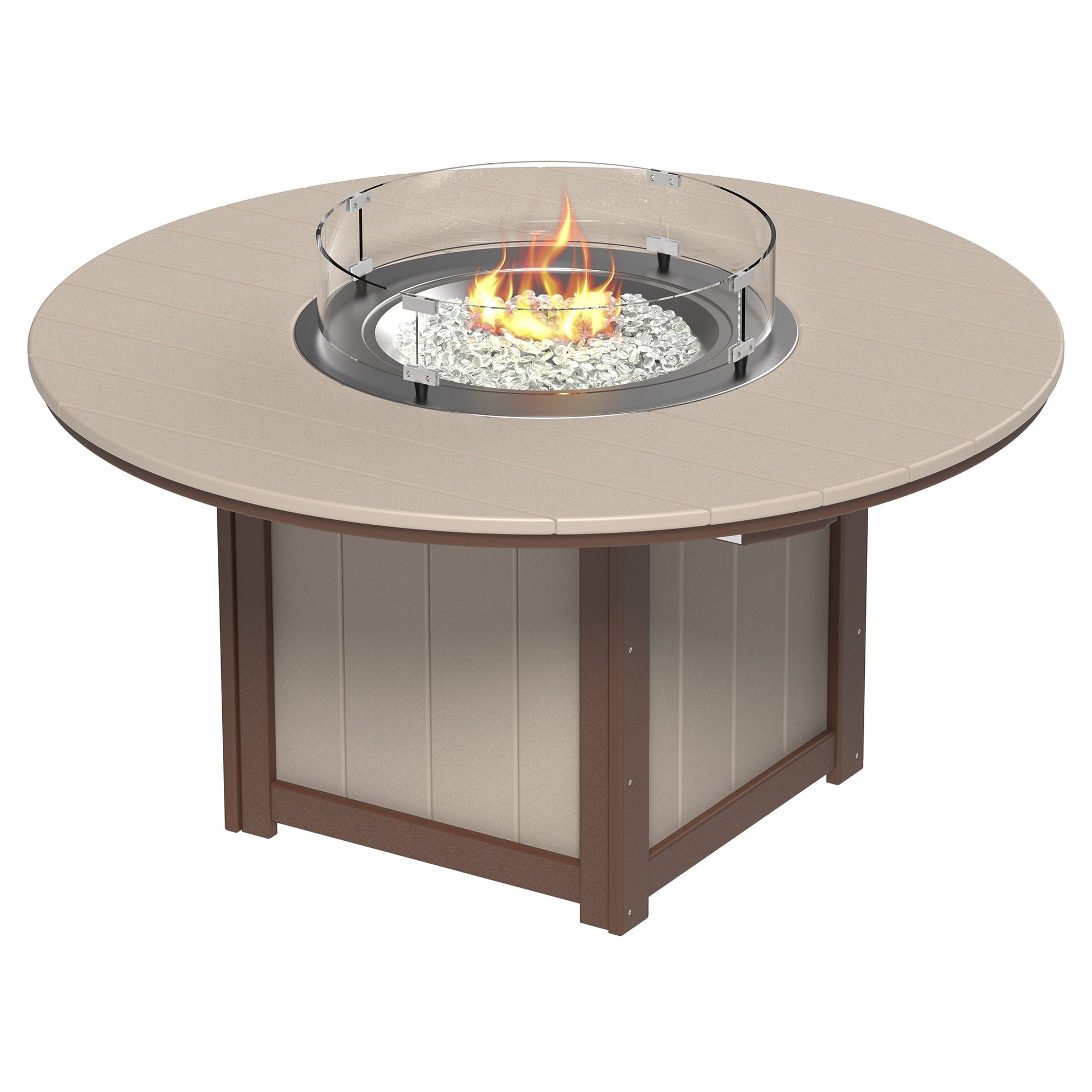 Luxcraft Lumin Poly Composite Round Dining Height Fire Pit Table