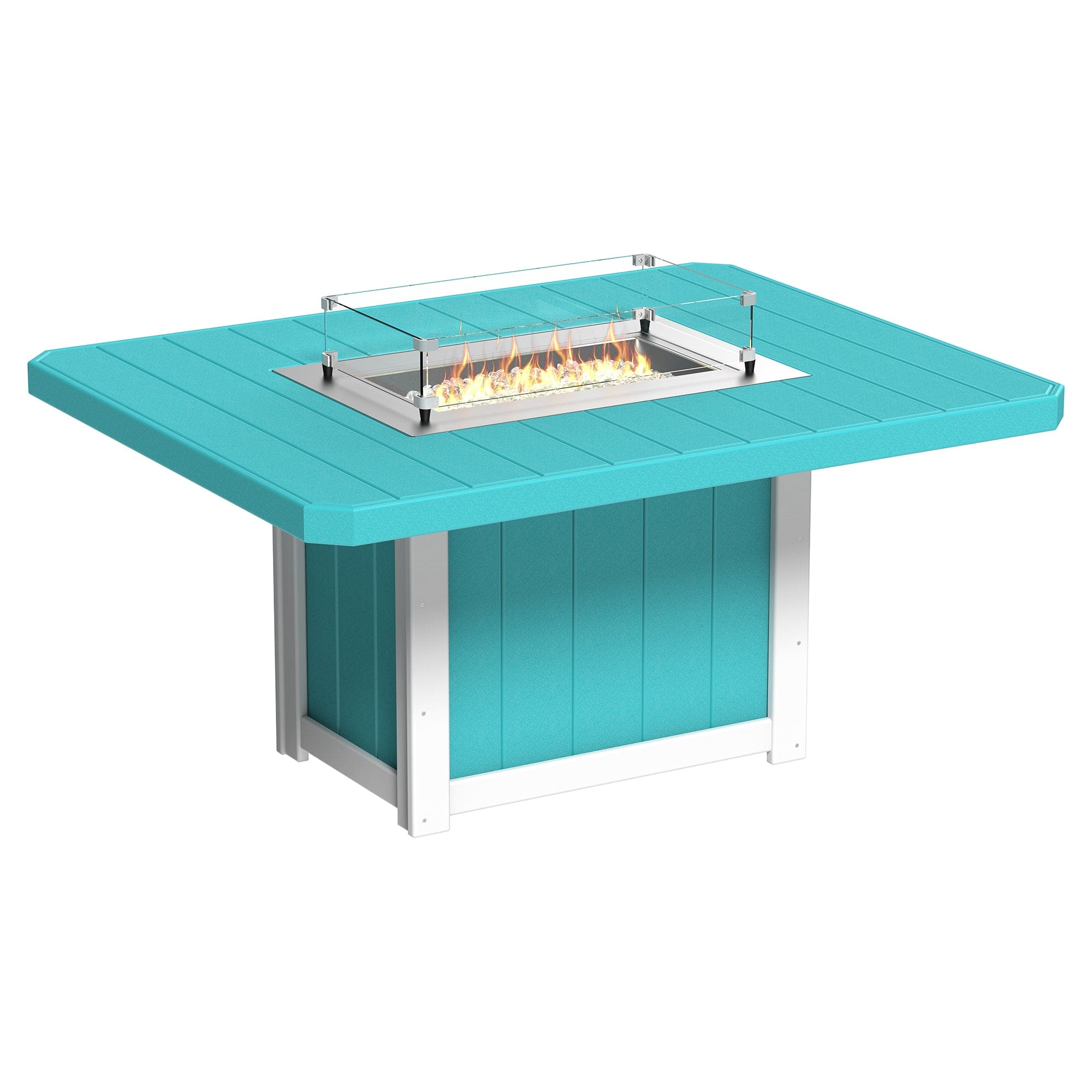 Luxcraft Lumin Poly Lumber Rectangular Dining Height Fire Pit Table
