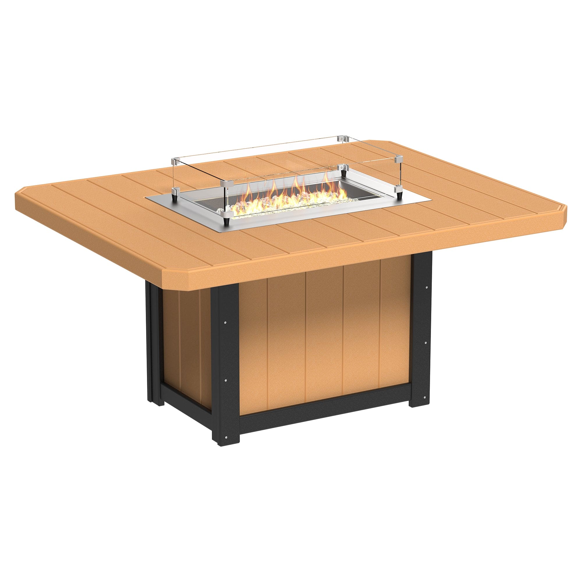 Luxcraft Lumin Poly Lumber Rectangular Dining Height Fire Pit Table