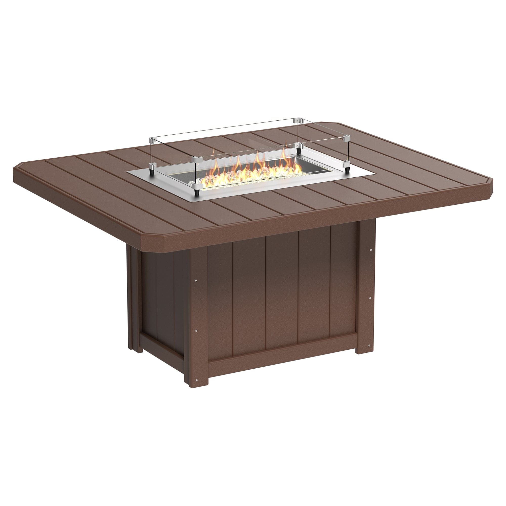 Luxcraft Lumin Poly Lumber Rectangular Dining Height Fire Pit Table