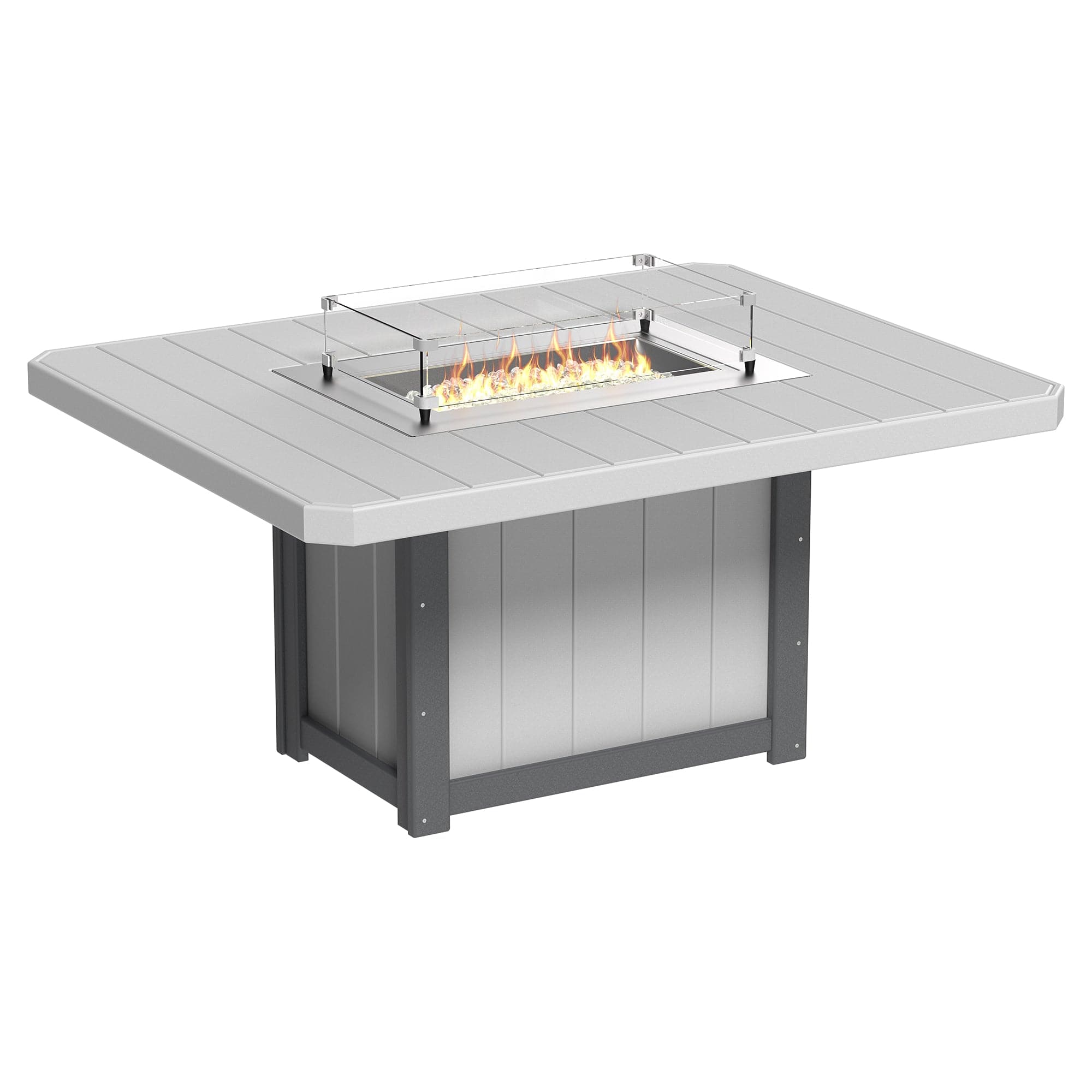 Luxcraft Lumin Poly Lumber 6-Person Dining Fire Table & Chair Set