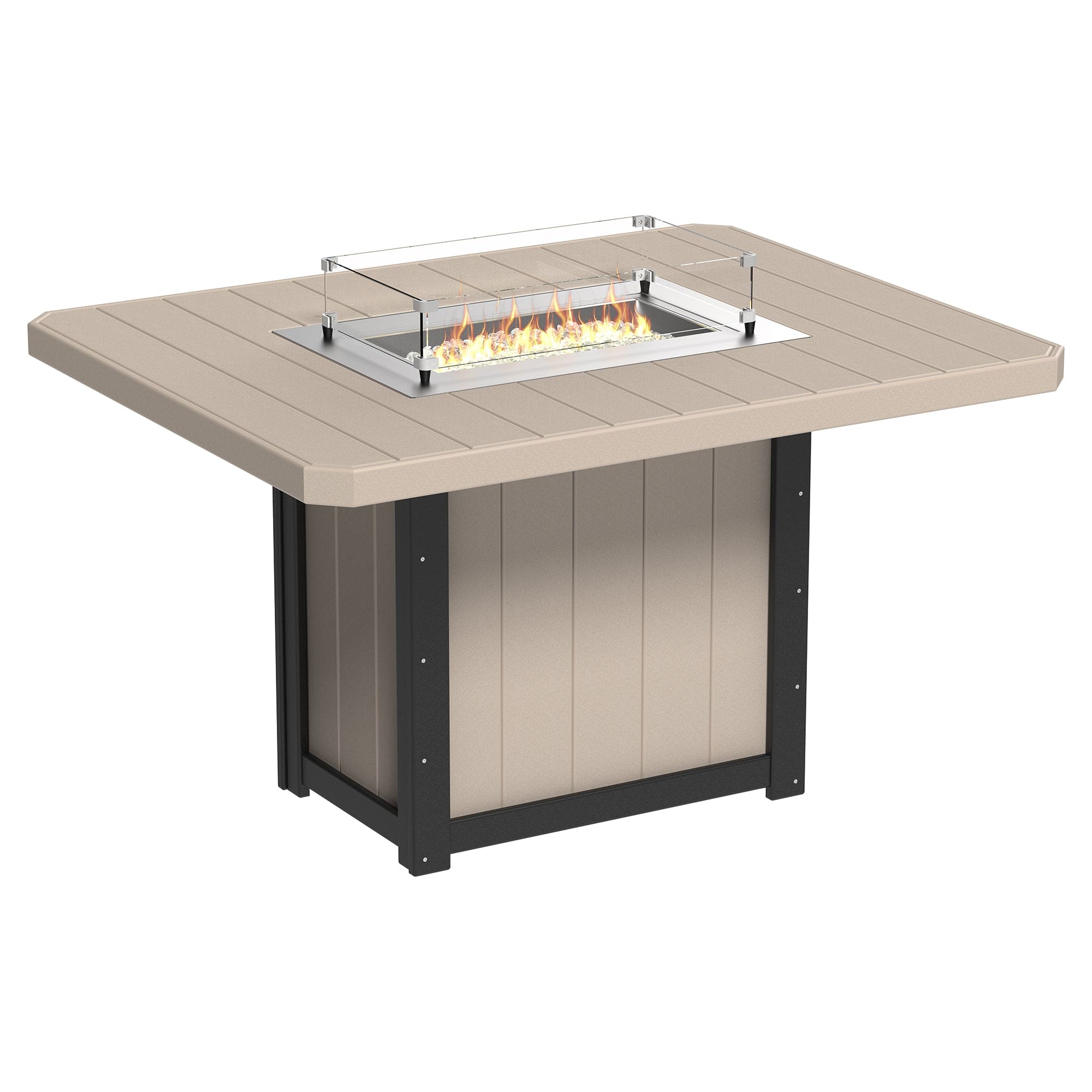 Luxcraft Lumin Poly Composite Rectangular Counter Height Fire Pit Table
