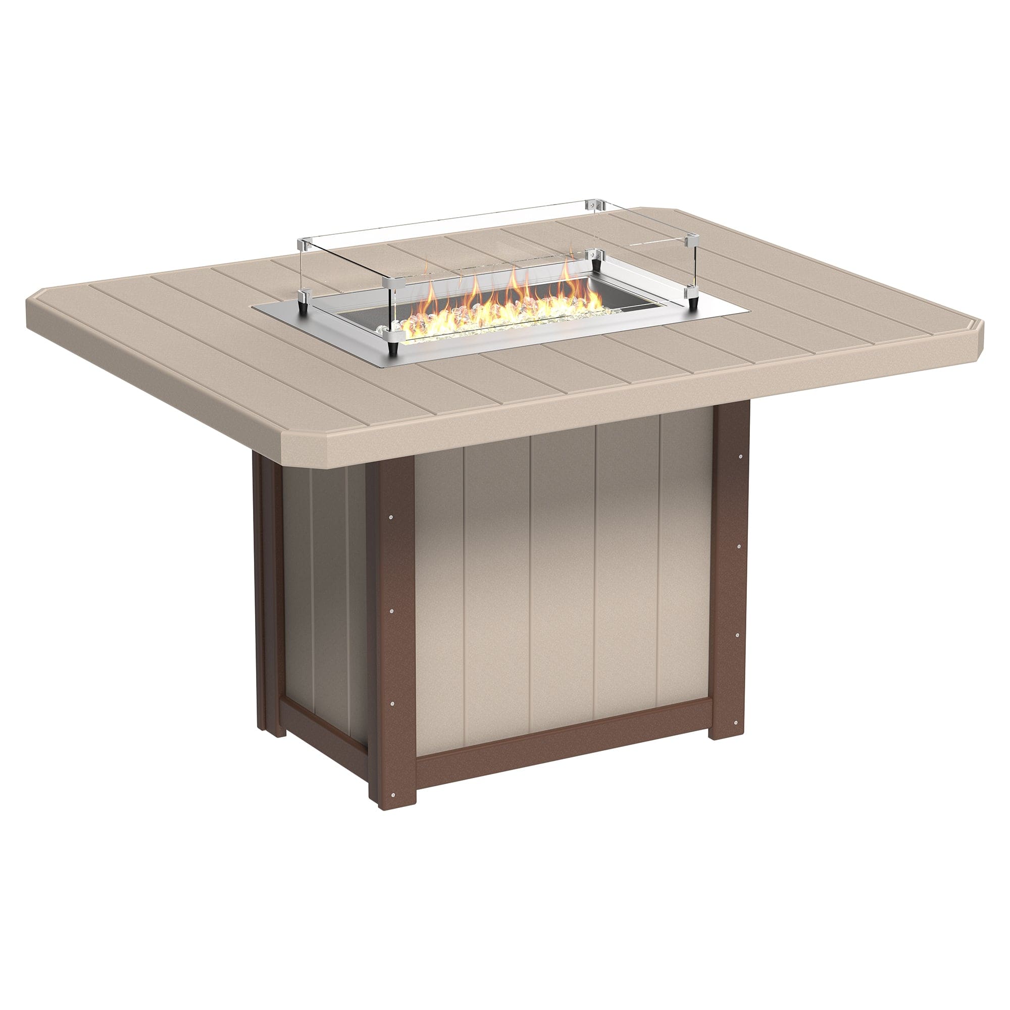 Luxcraft Lumin Poly Composite Rectangular Counter Height Fire Pit Table