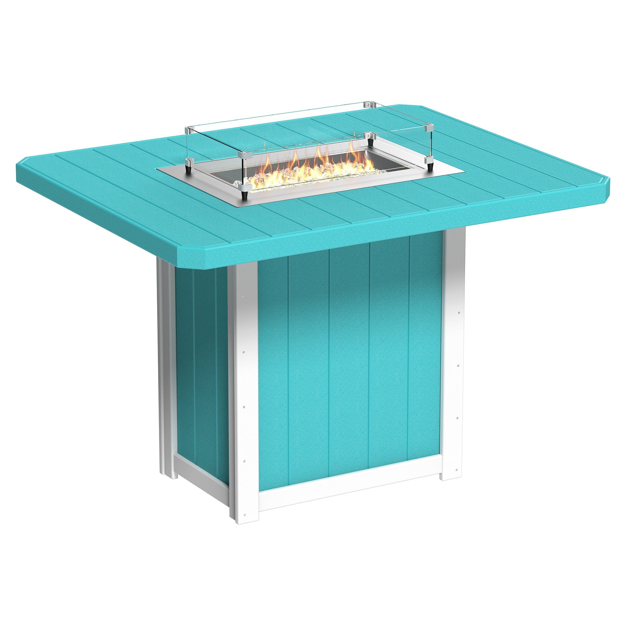 Luxcraft Lumin Poly Lumber Rectangular Bar Height Fire Pit Table