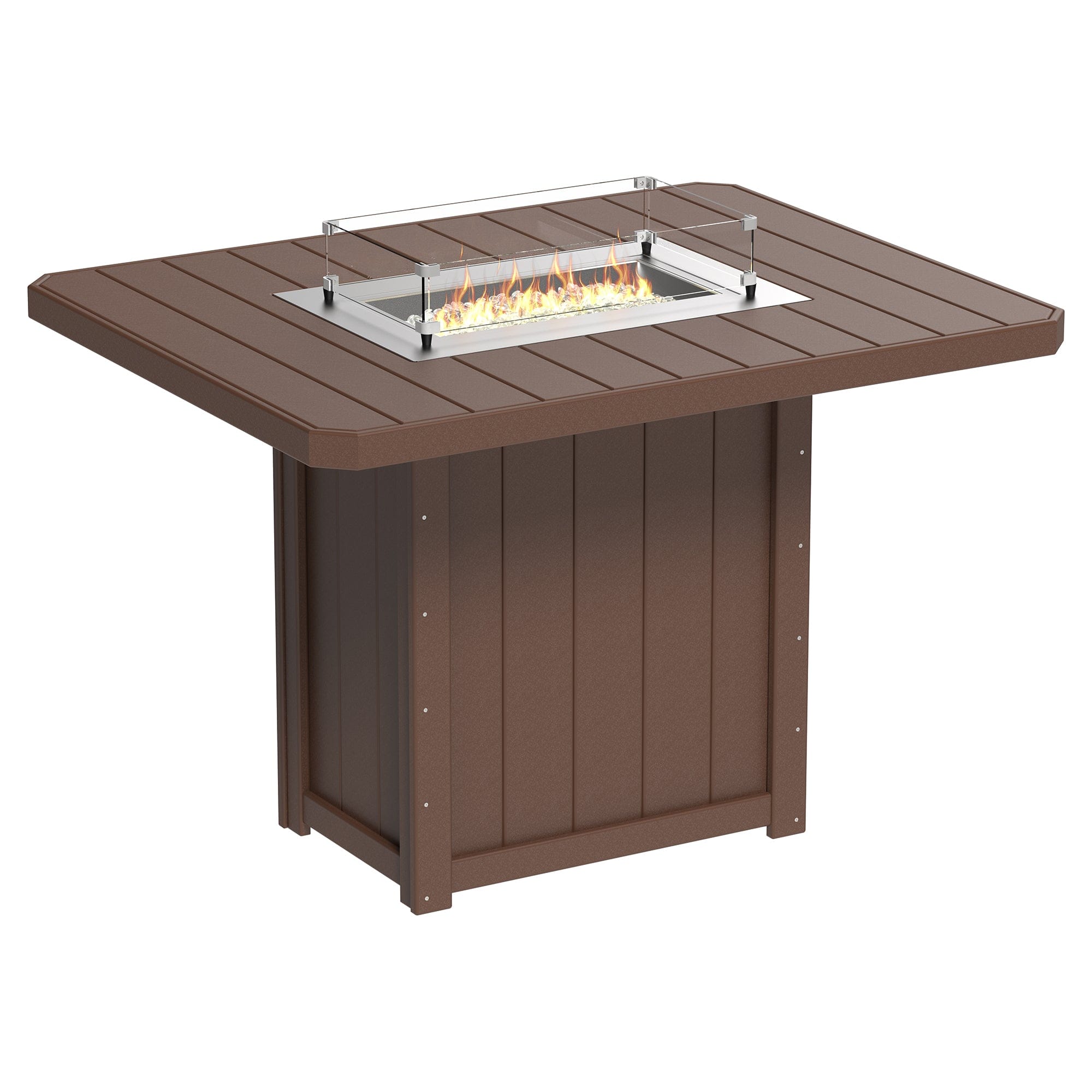 Luxcraft Lumin Poly Lumber Rectangular Bar Height Fire Pit Table