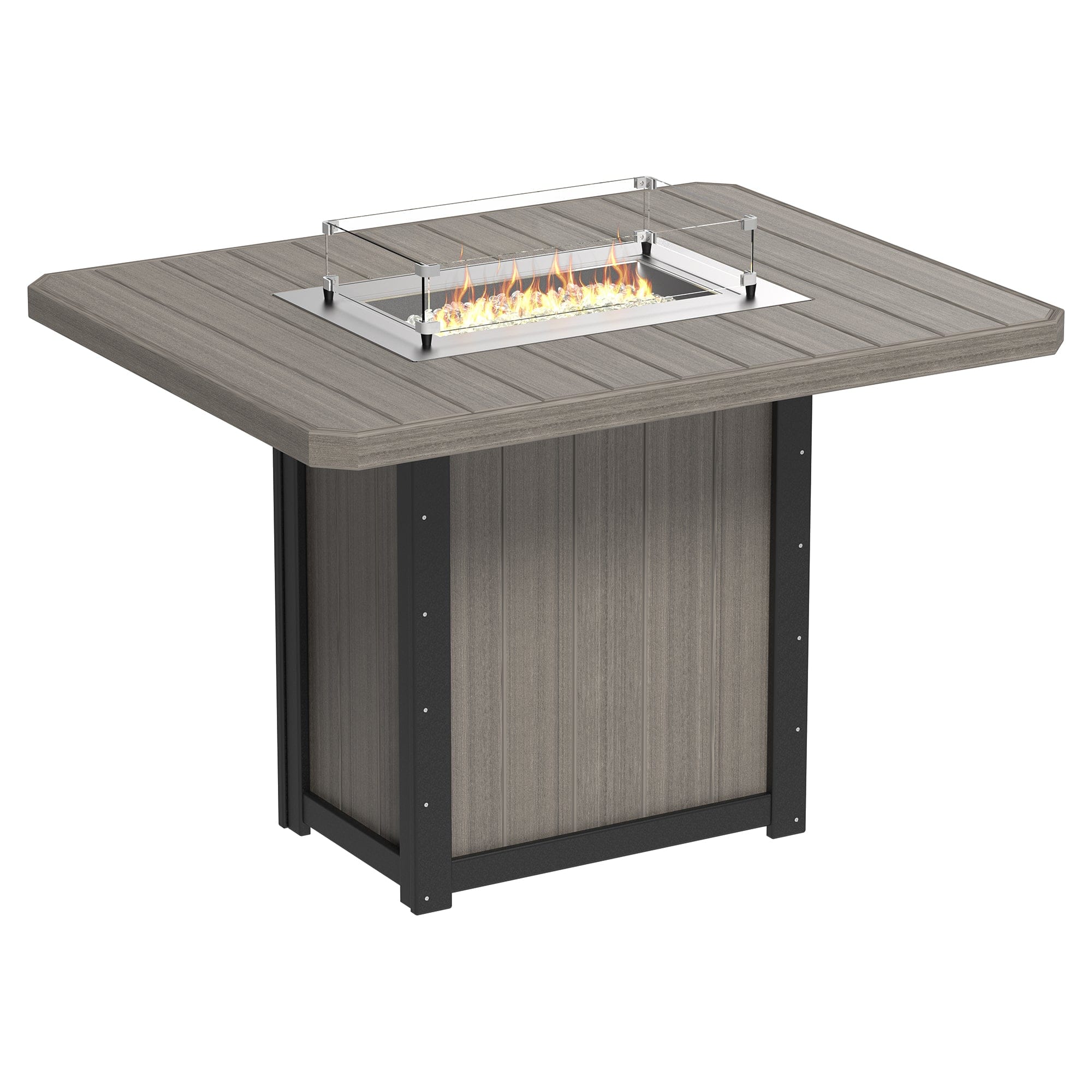 Luxcraft Lumin Poly Lumber Rectangular Bar Height Fire Pit Table