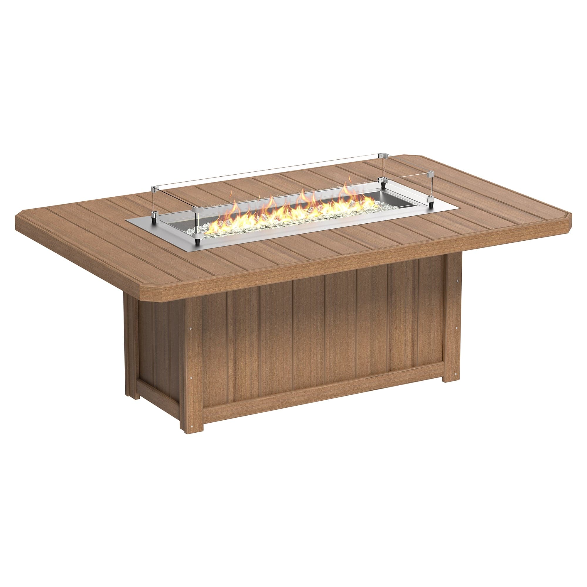 Luxcraft Lumin Poly Lumber Rectangular Dining Height Fire Pit Table