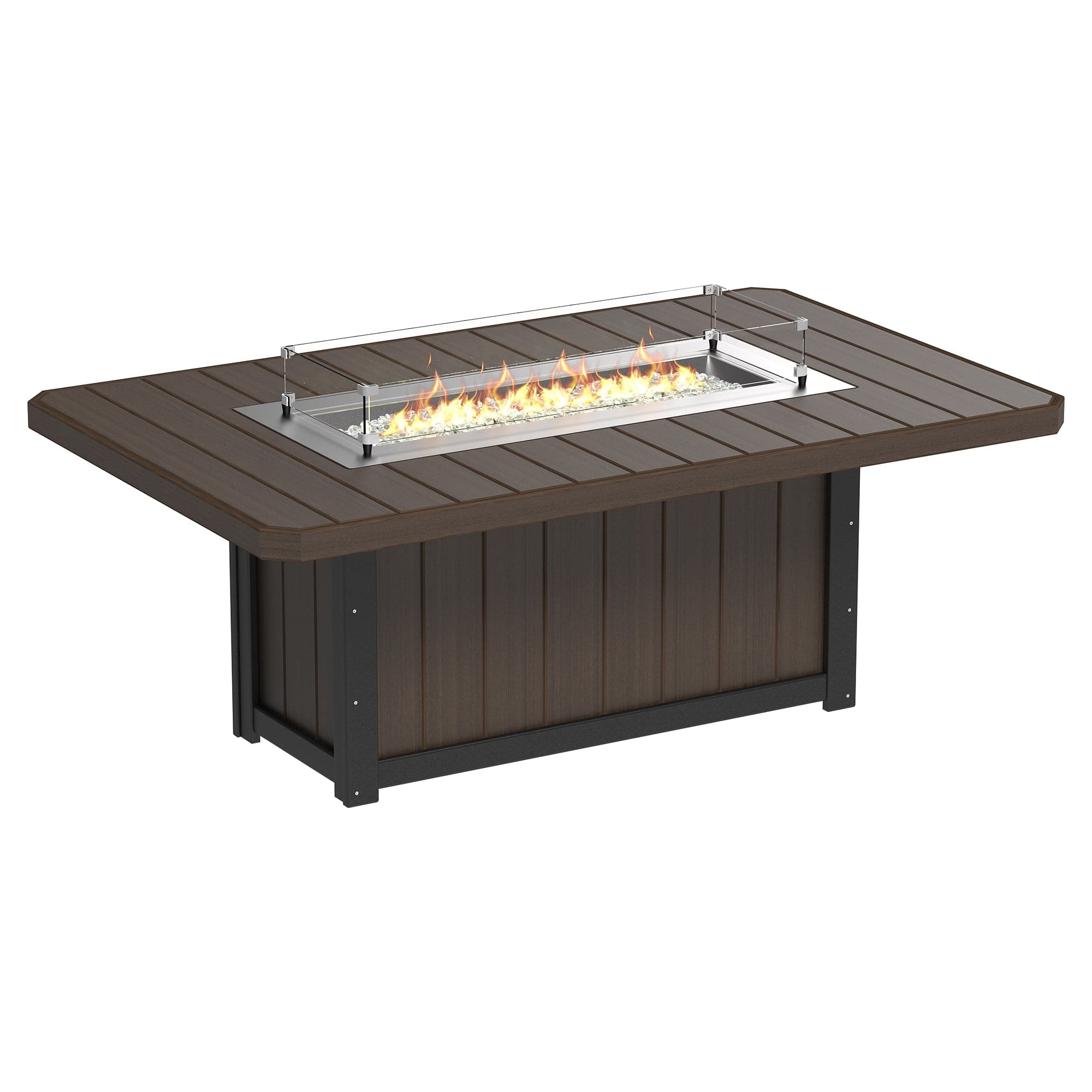 Luxcraft Lumin Poly Lumber Rectangular Dining Height Fire Pit Table