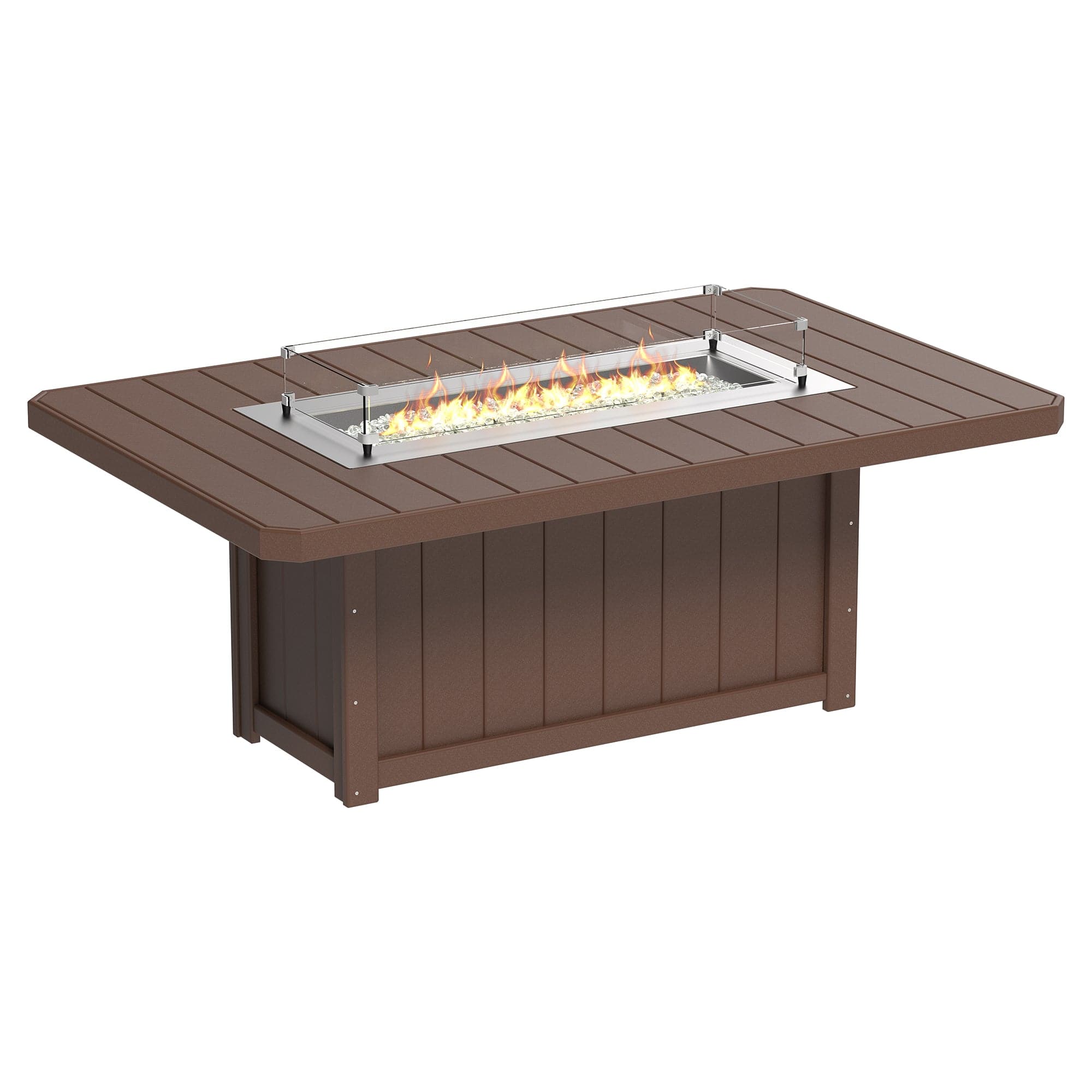 Luxcraft Lumin Poly Lumber Rectangular Dining Height Fire Pit Table