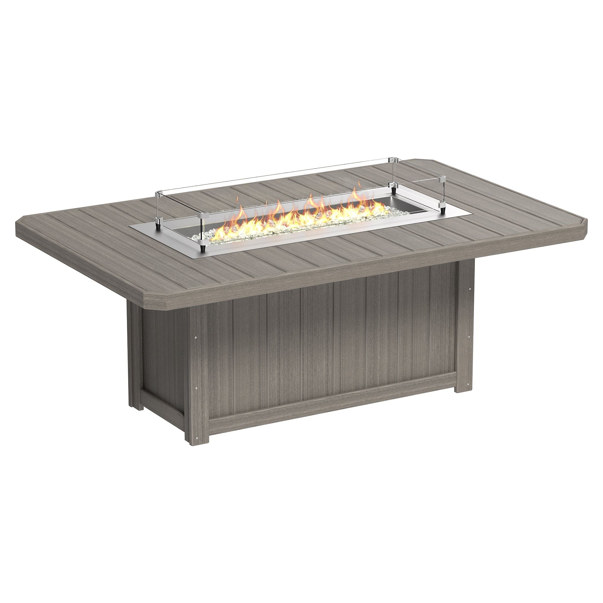 Luxcraft Lumin Poly Lumber Rectangular Dining Height Fire Pit Table
