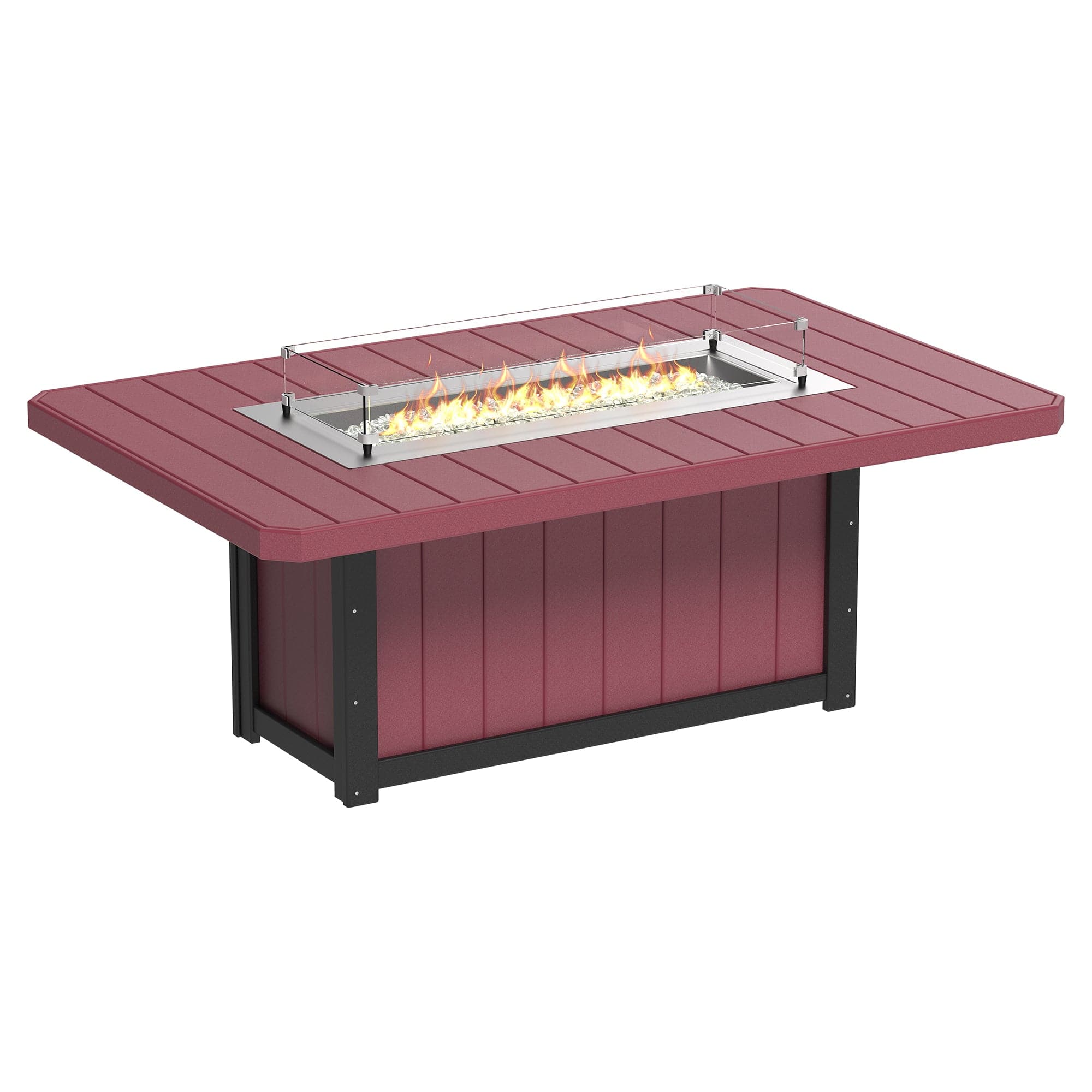 Luxcraft Lumin Poly Lumber Rectangular Dining Height Fire Pit Table