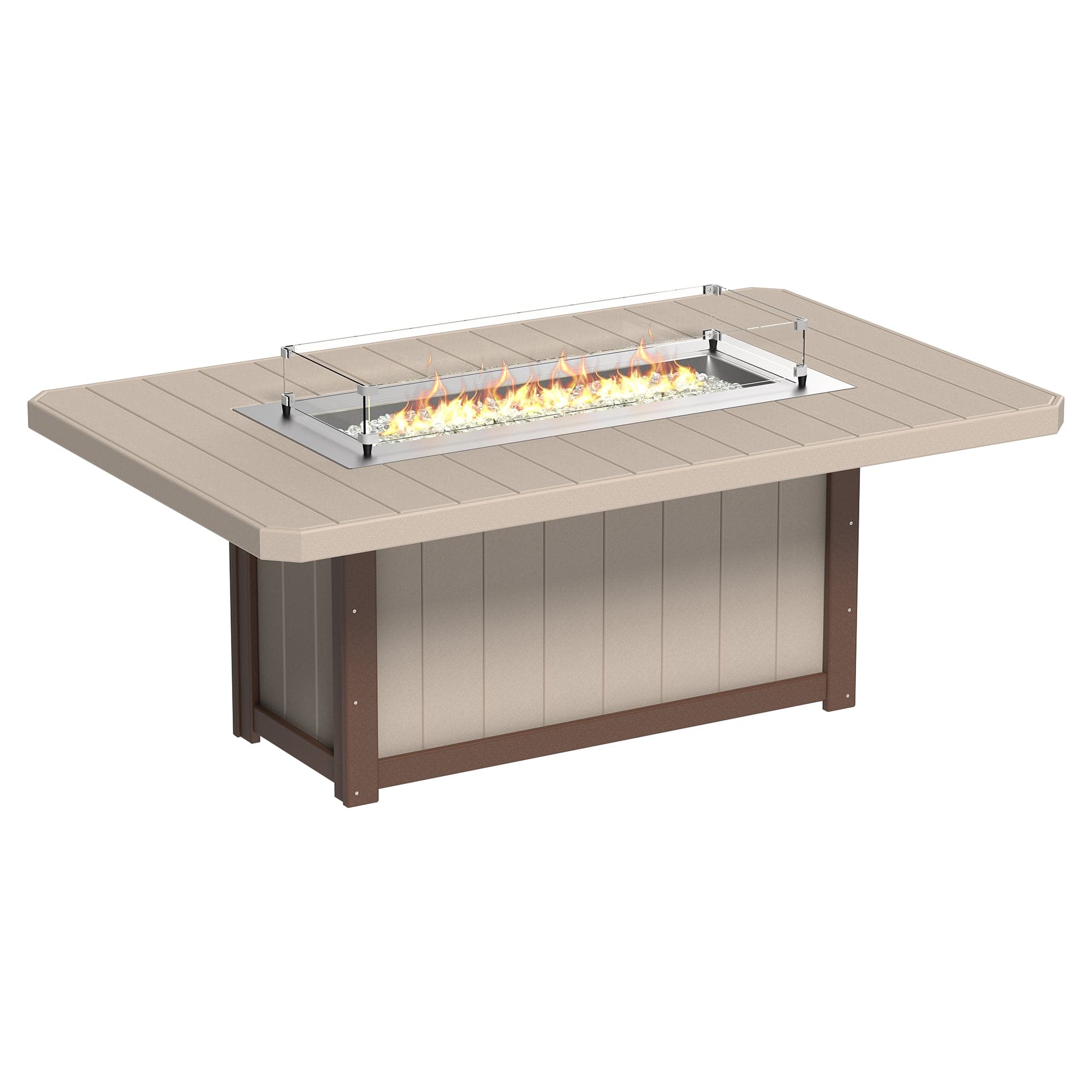 Luxcraft Lumin Poly Lumber Rectangular Dining Height Fire Pit Table