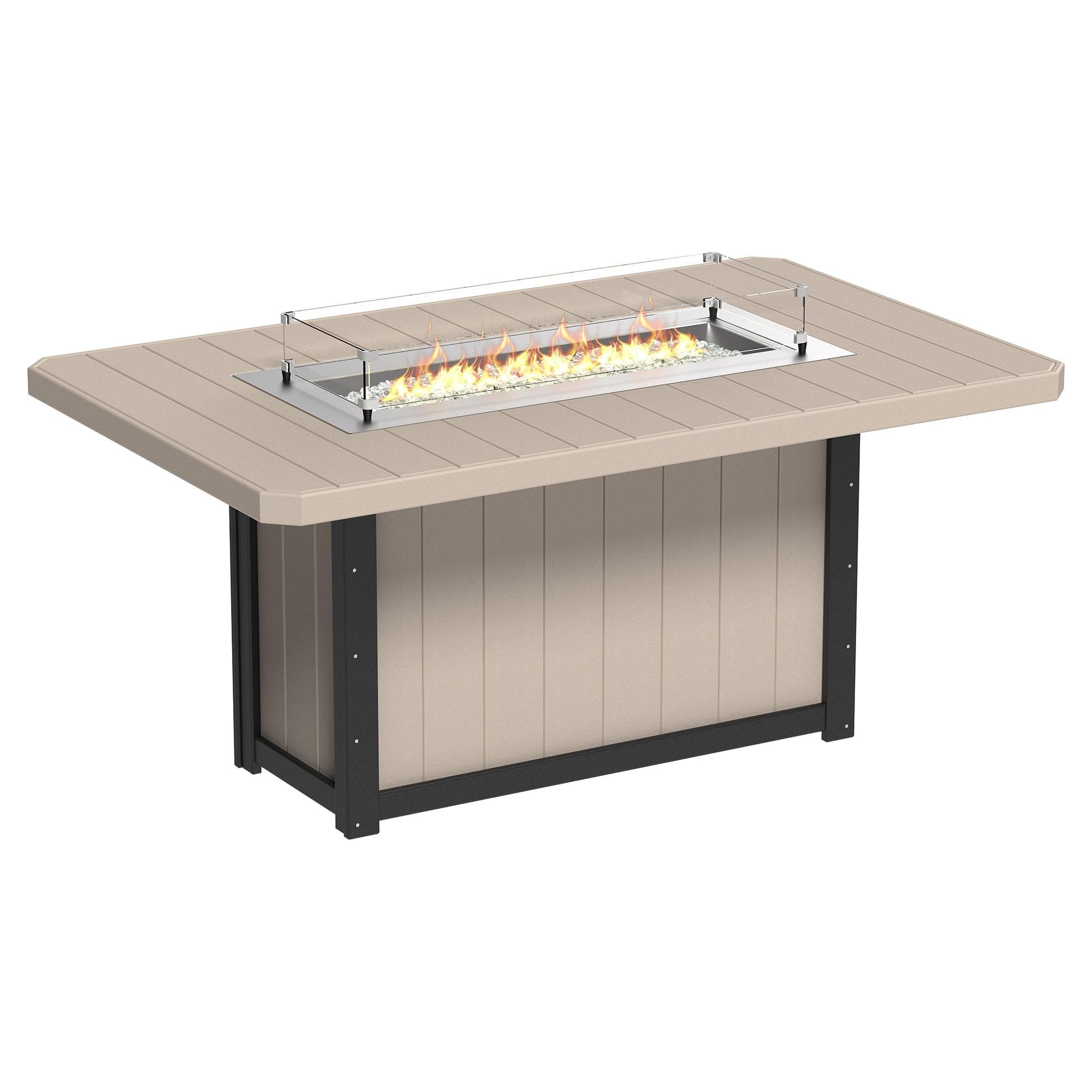 Luxcraft Lumin Poly Composite Rectangular Counter Height Fire Pit Table