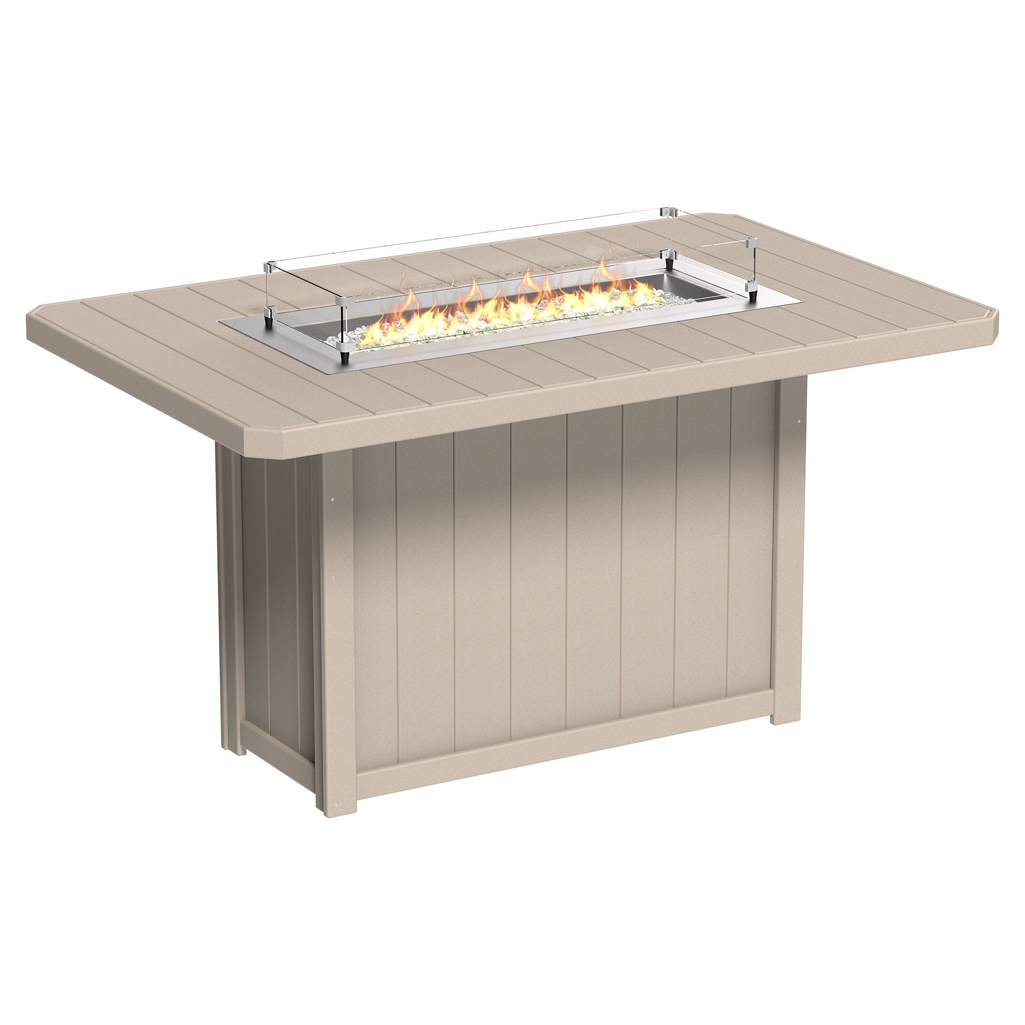 Luxcraft Lumin Poly Lumber Rectangular Bar Height Fire Pit Table