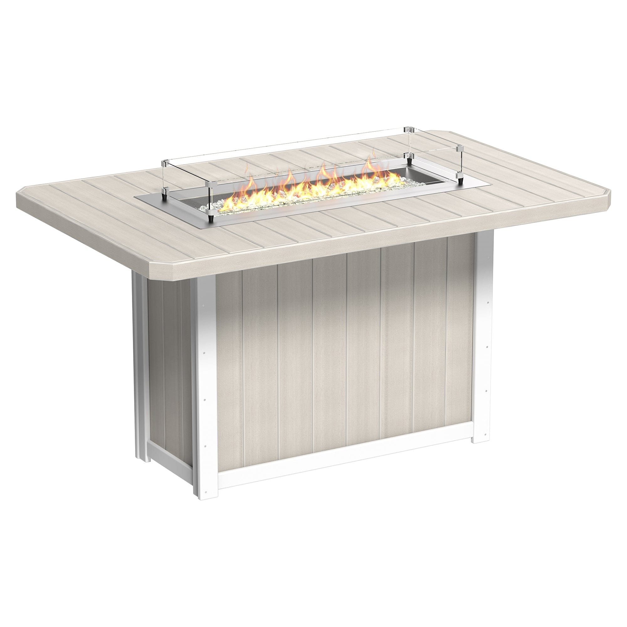 Luxcraft Lumin Poly Lumber Rectangular Bar Height Fire Pit Table