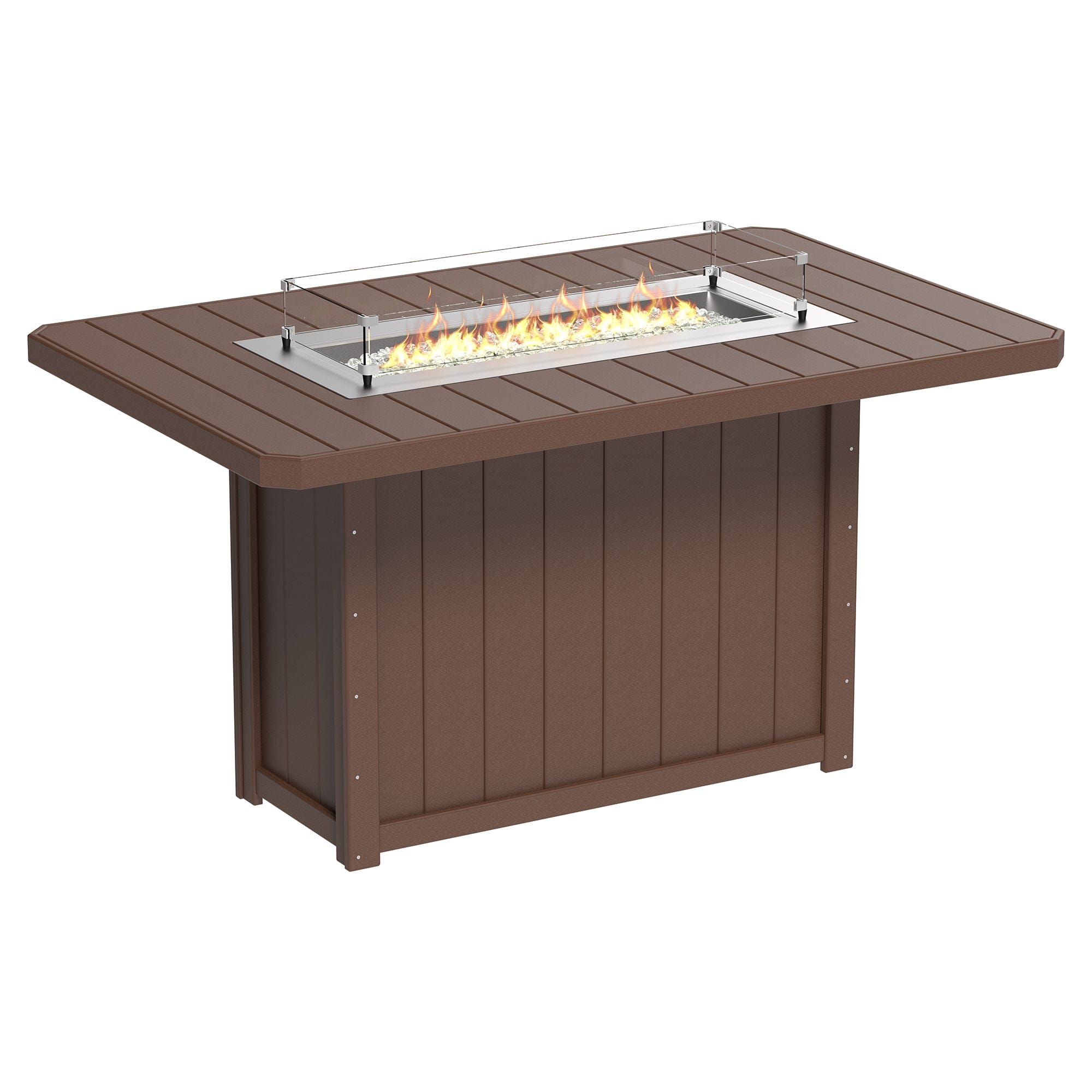 Luxcraft Lumin Poly Lumber Rectangular Bar Height Fire Pit Table