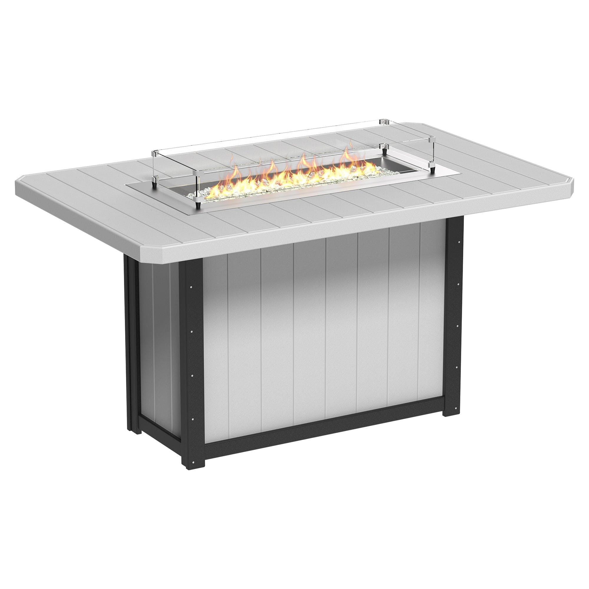 Luxcraft Lumin Poly Lumber Rectangular Bar Height Fire Pit Table