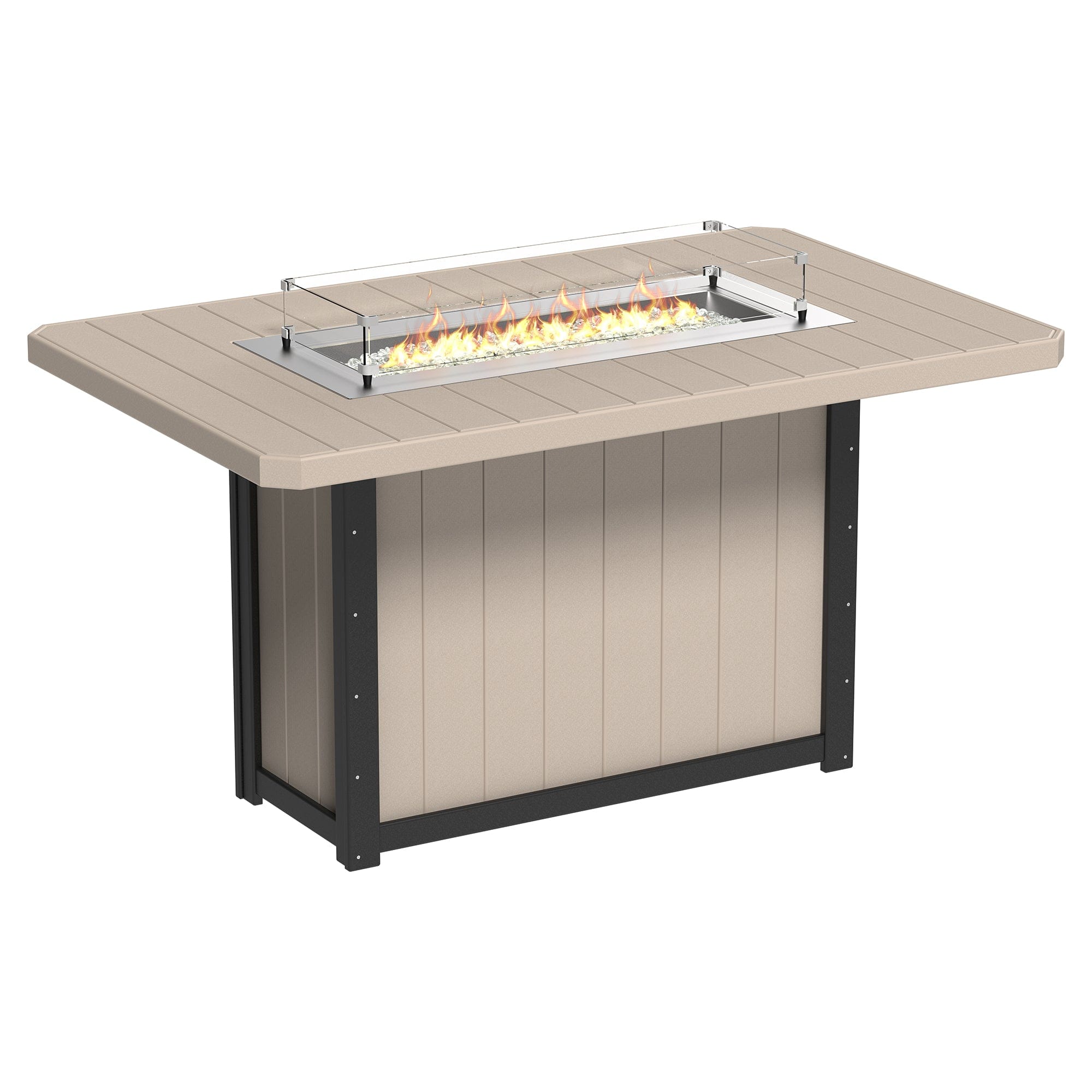 Luxcraft Lumin Poly Lumber Rectangular Bar Height Fire Pit Table