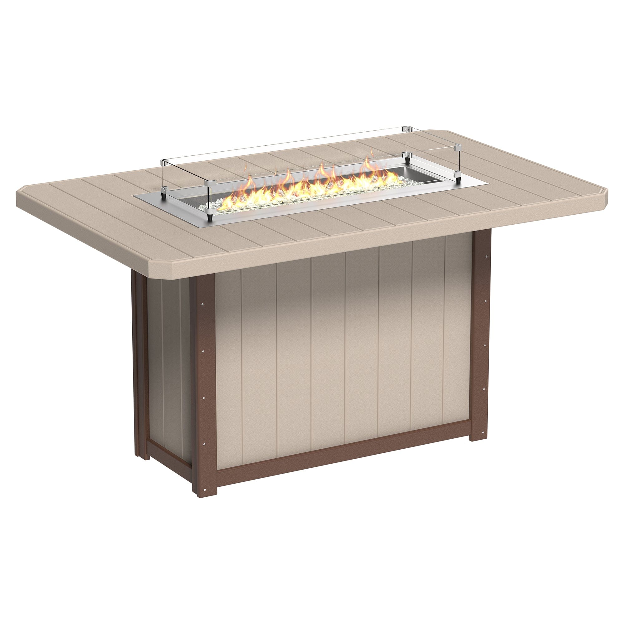 Luxcraft Lumin Poly Lumber Rectangular Bar Height Fire Pit Table