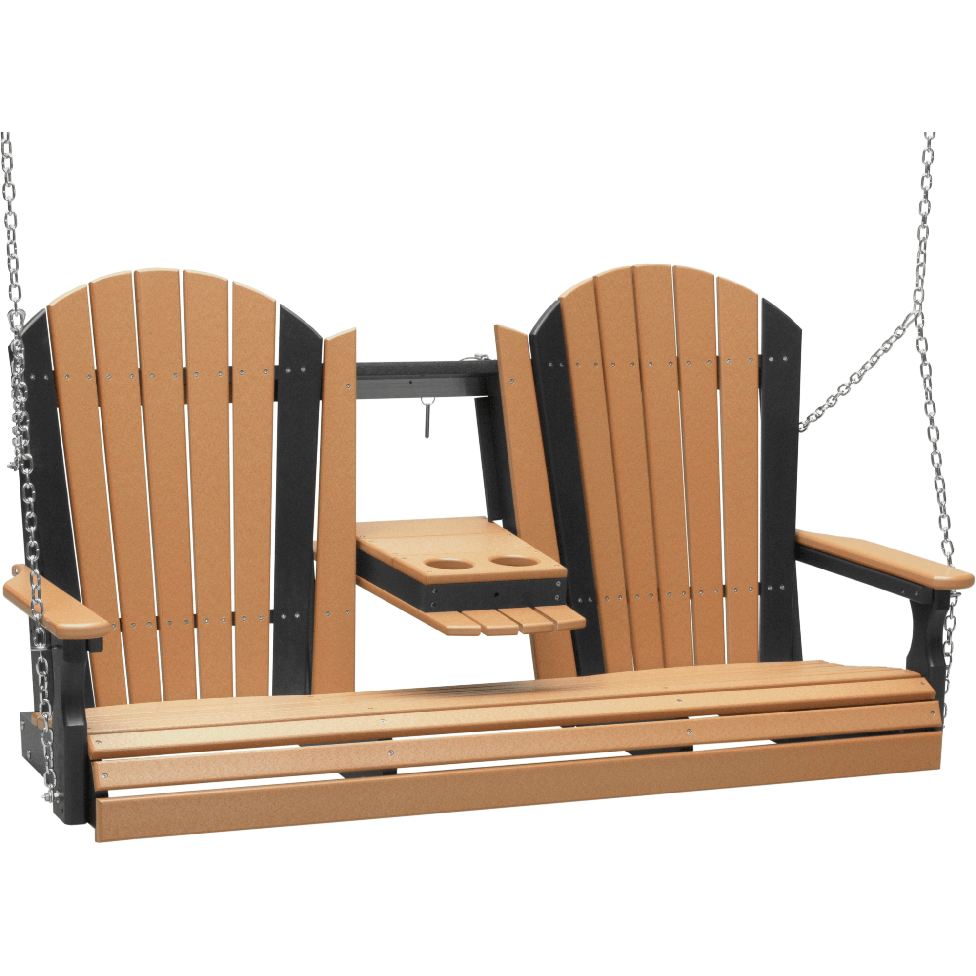 LuxCraft Adirondack 5-Foot Console Poly Composite Porch Swing