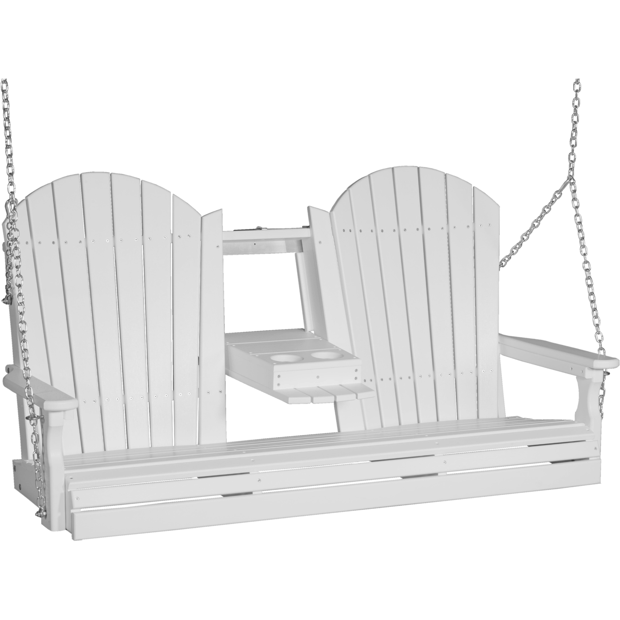 LuxCraft Adirondack 5-Foot Console Poly Composite Porch Swing
