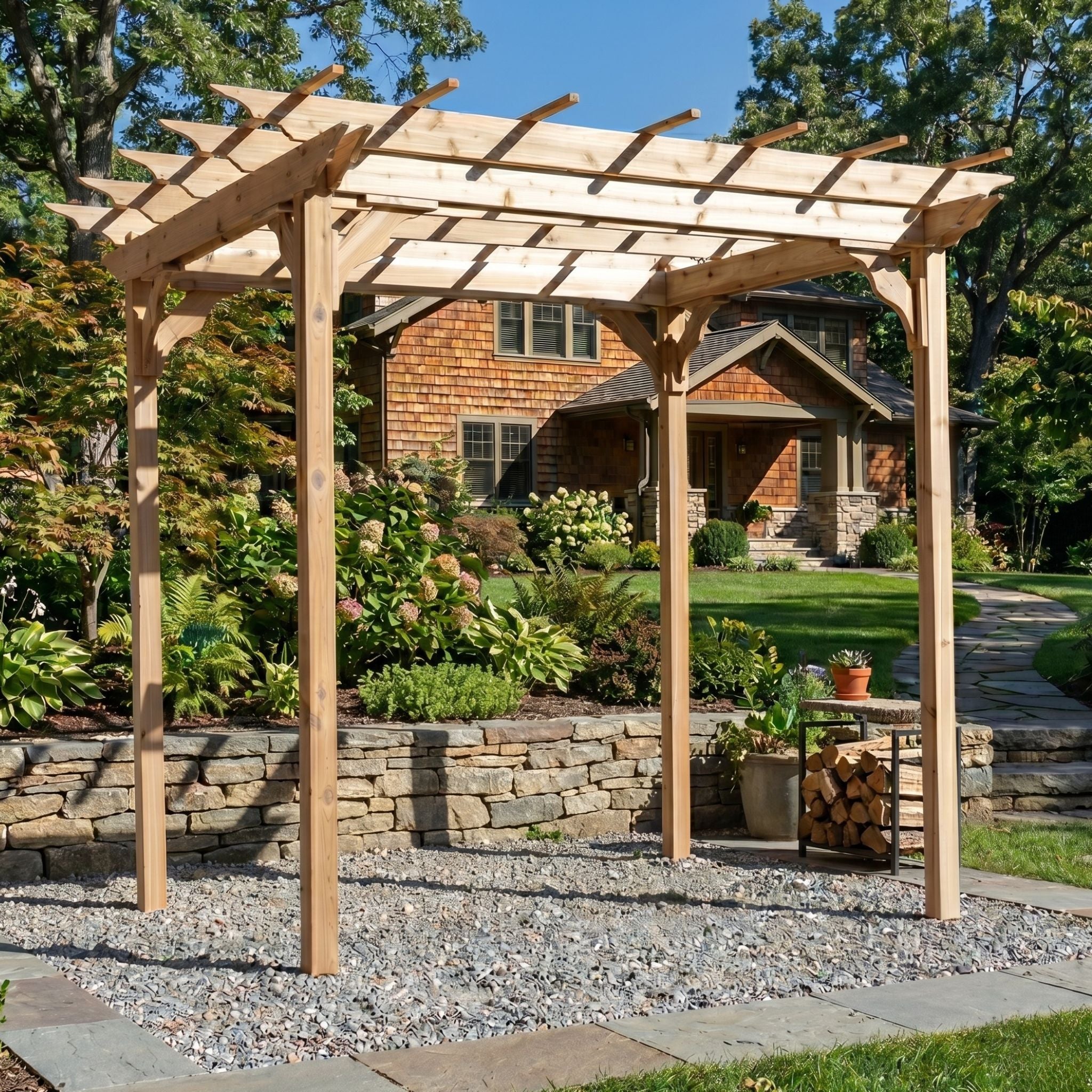 Keystone Amish Co. Cedar Pergola Swing Bed Stand