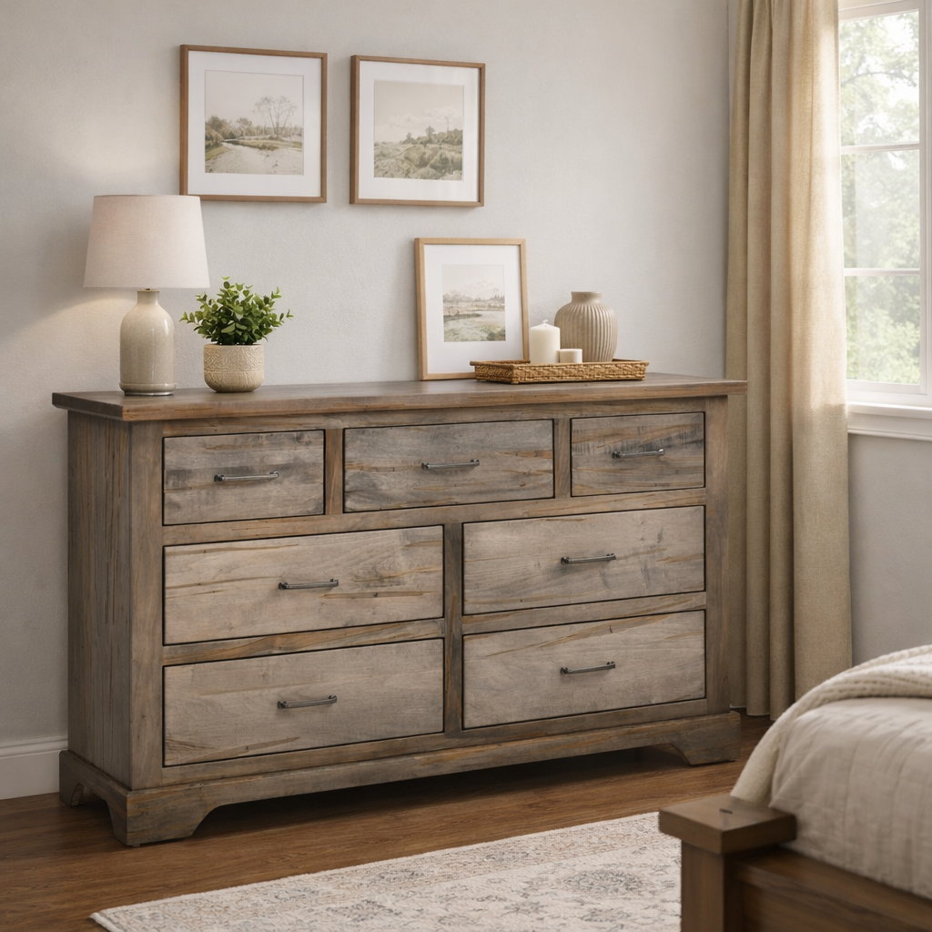 High Bank Woodworks Pendleton 7-Drawer Maple Dresser