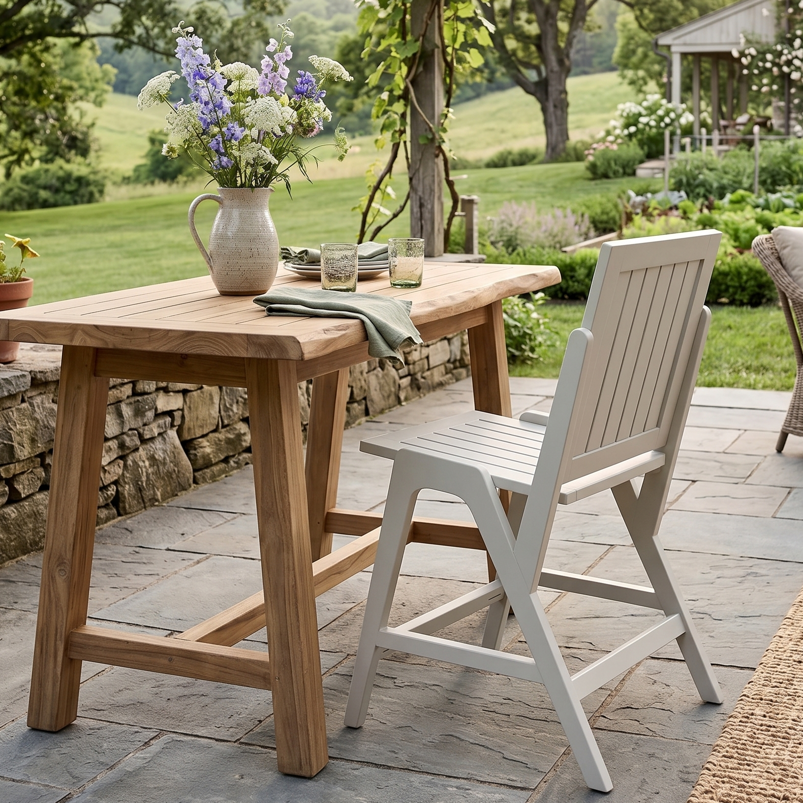 Berlin Gardens Kinsley Poly Lumber Outdoor Counter Side Chair
