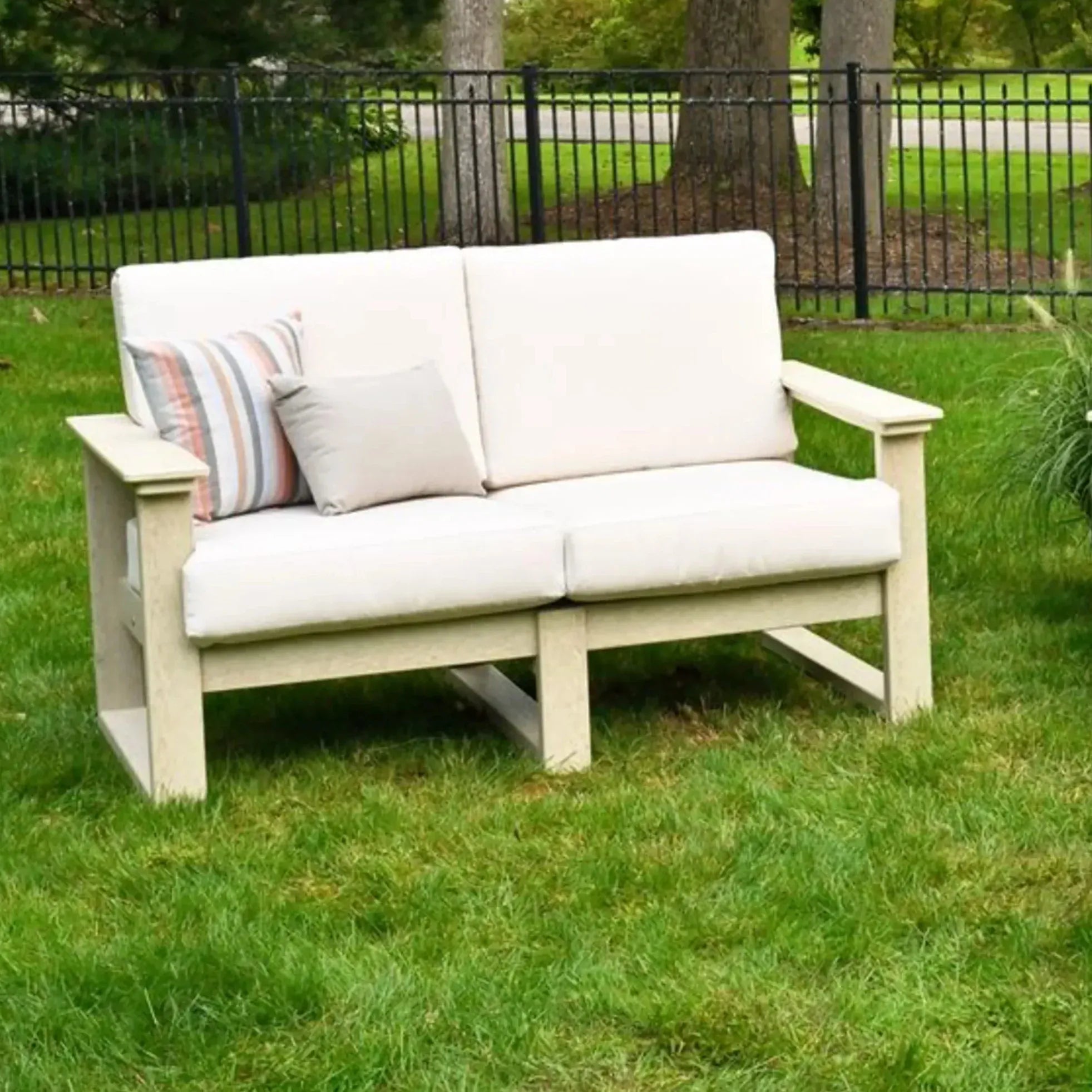 Lanai Deep Seating Loveseat in Birch with Canvas fabric