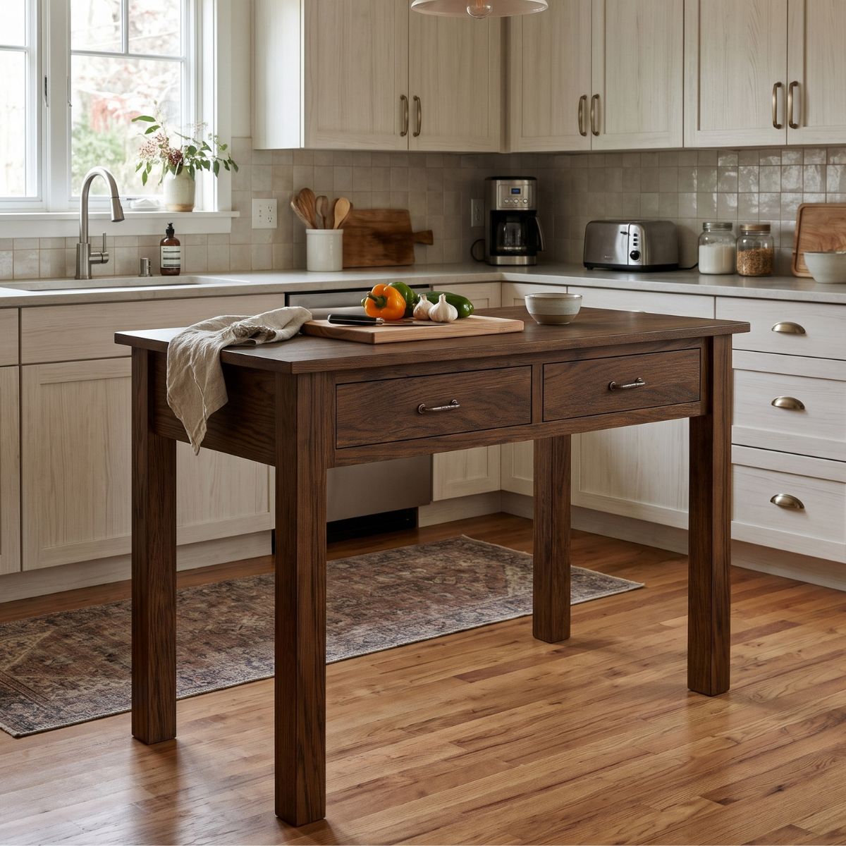 Hoosier Timbercraft Larkspur Amish-Made Hickory Kitchen Island