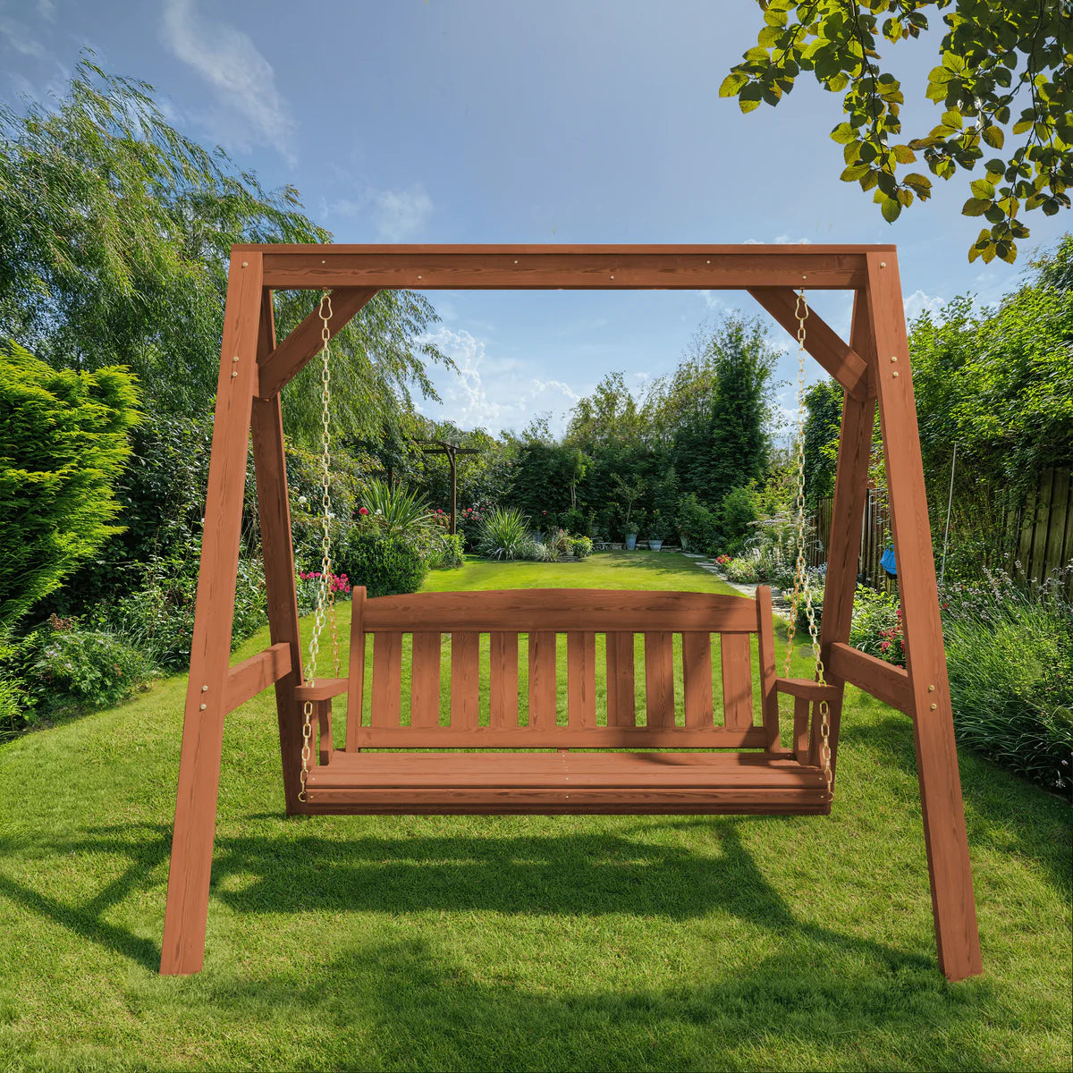 Amish Casual Heavy Duty Mission Swing with A-Frame Stand