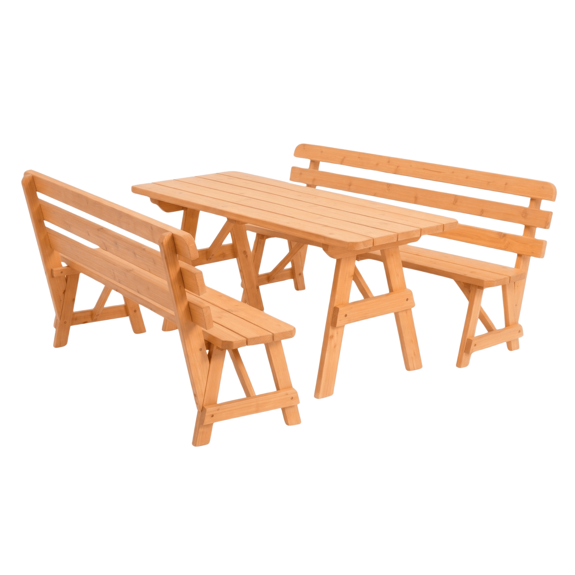 Keystone Amish Co. Red Cedar Outdoor Table with Backed Benches