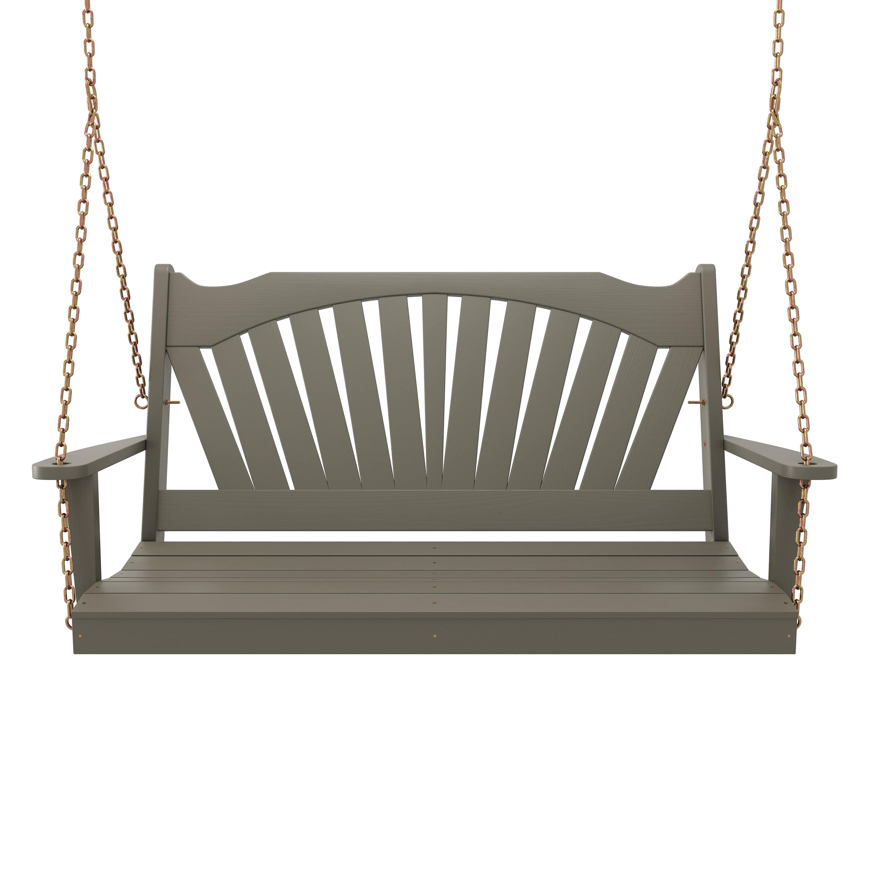 Keystone Amish Co. Sunburst Porch Swing, 4 Foot, Olive Grey