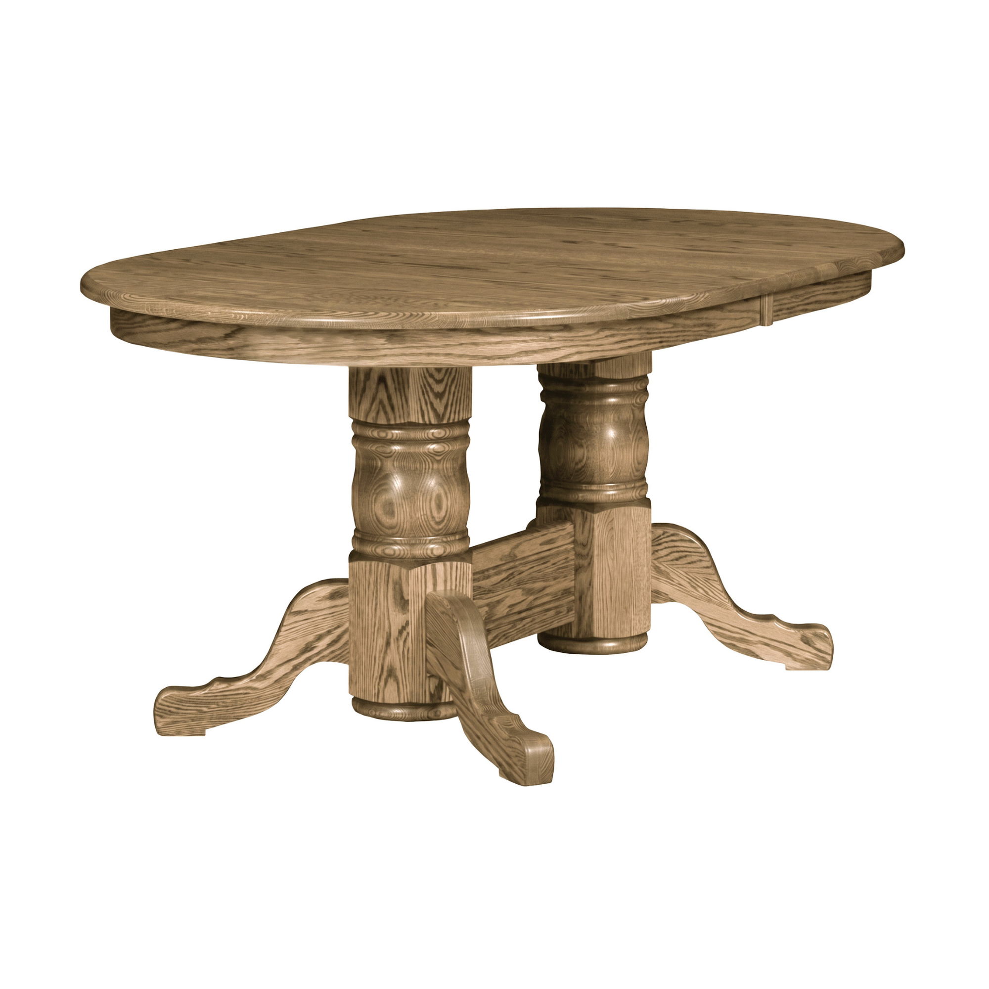 Hoosier Timbercraft Leesburg Oak Double Pedestal Table