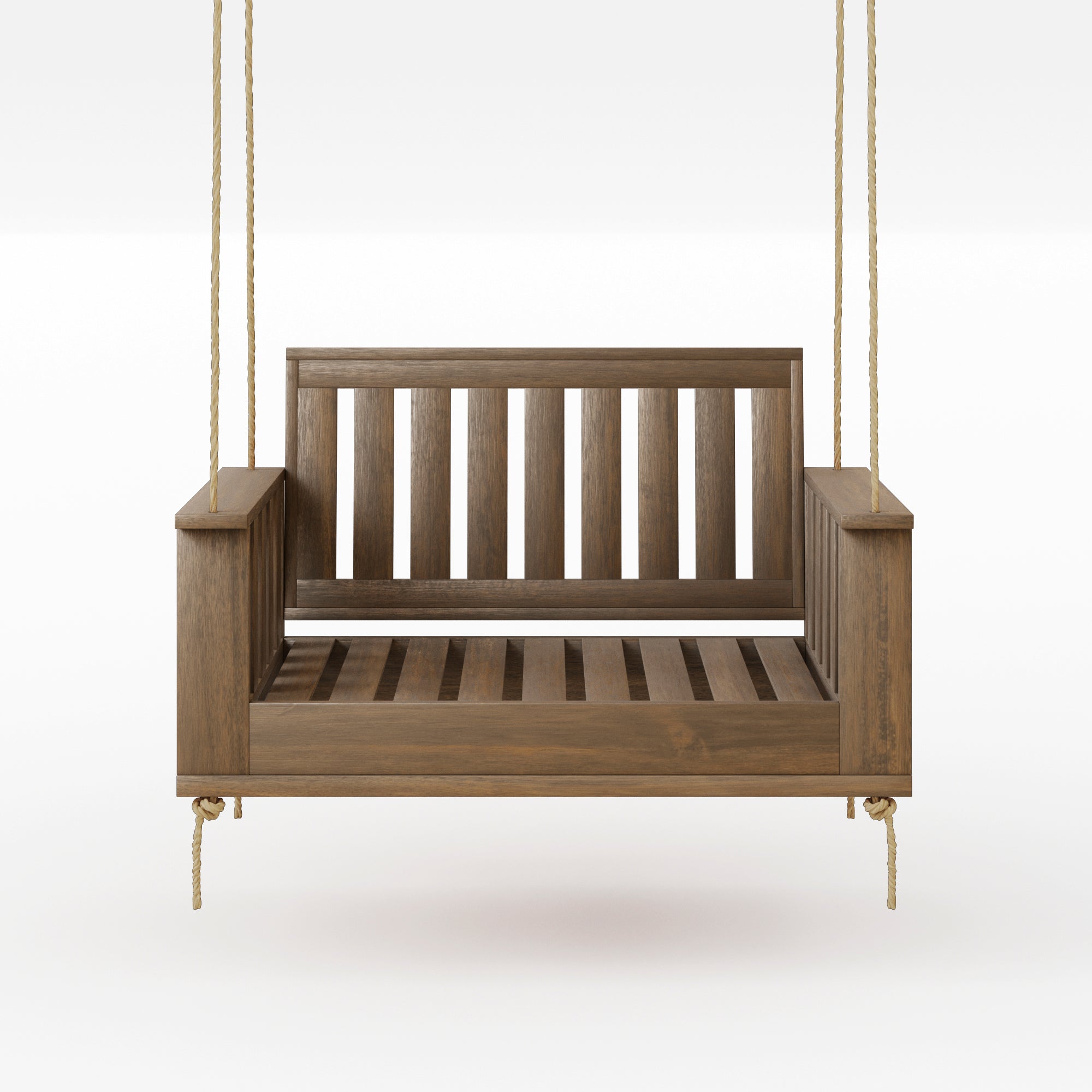 Amish Casual Rockford Daybed Swing Package with Included Cushions, Lounge, Oak Stain with Clearcoat