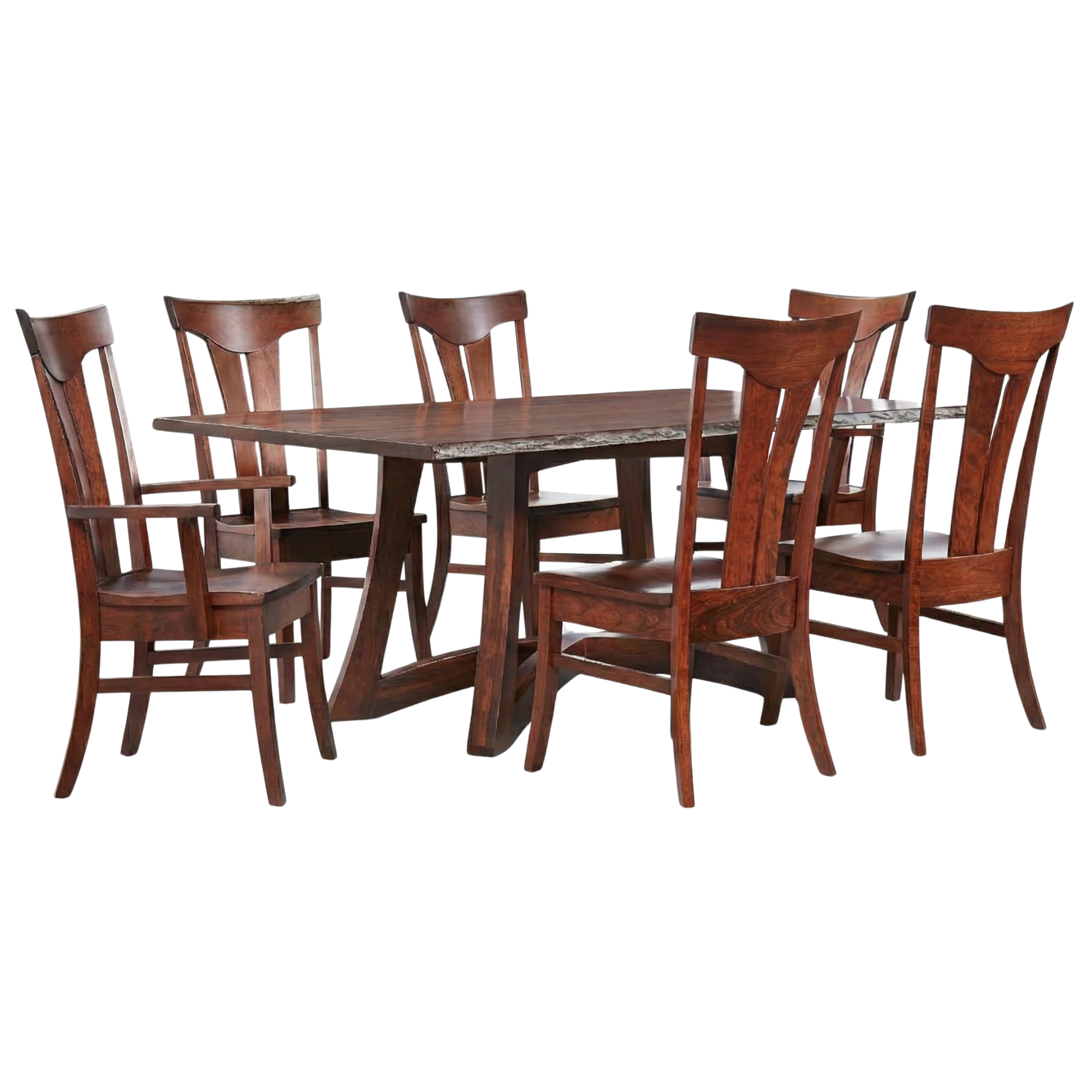 Hoosier Timbercraft Owen Live Edge Cherry 7-Piece Dining Set