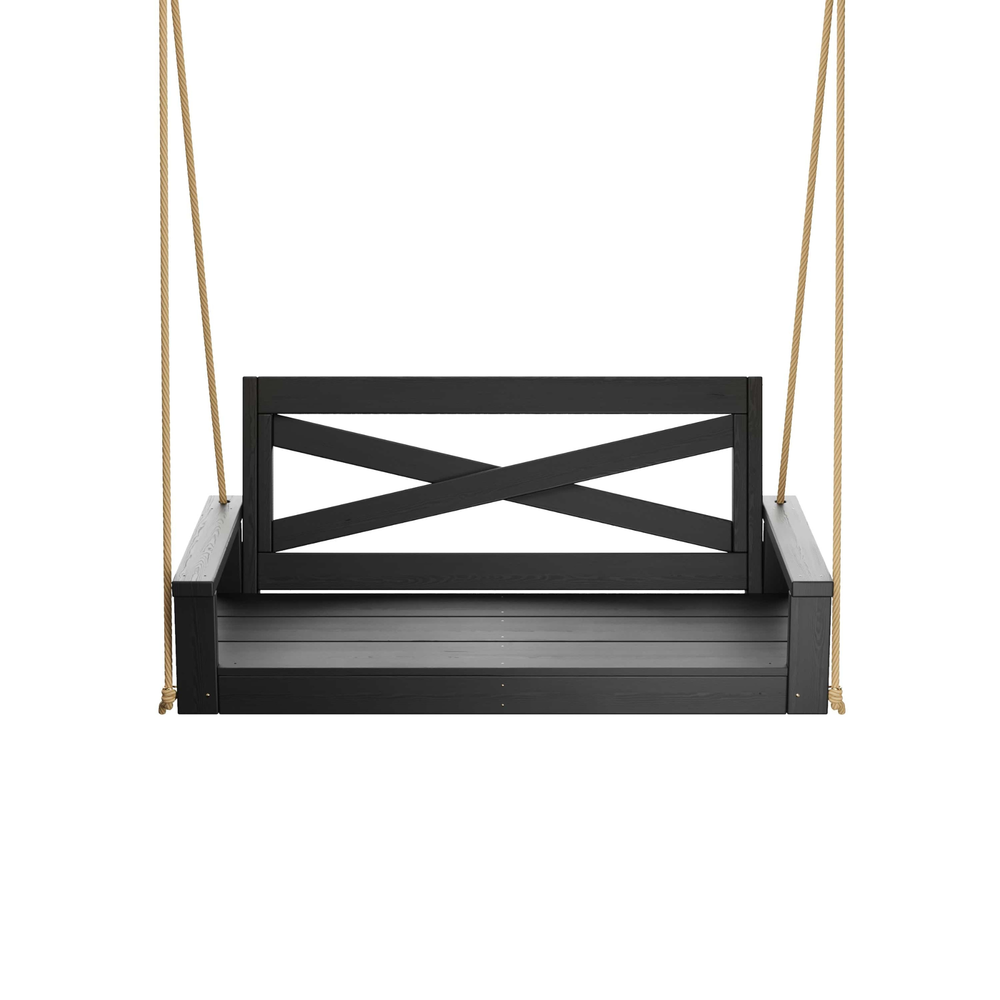 Porchgate Amish Heavy Duty 700 Lb 4-Foot Boardwalk Porch Swing - Tricorn Black