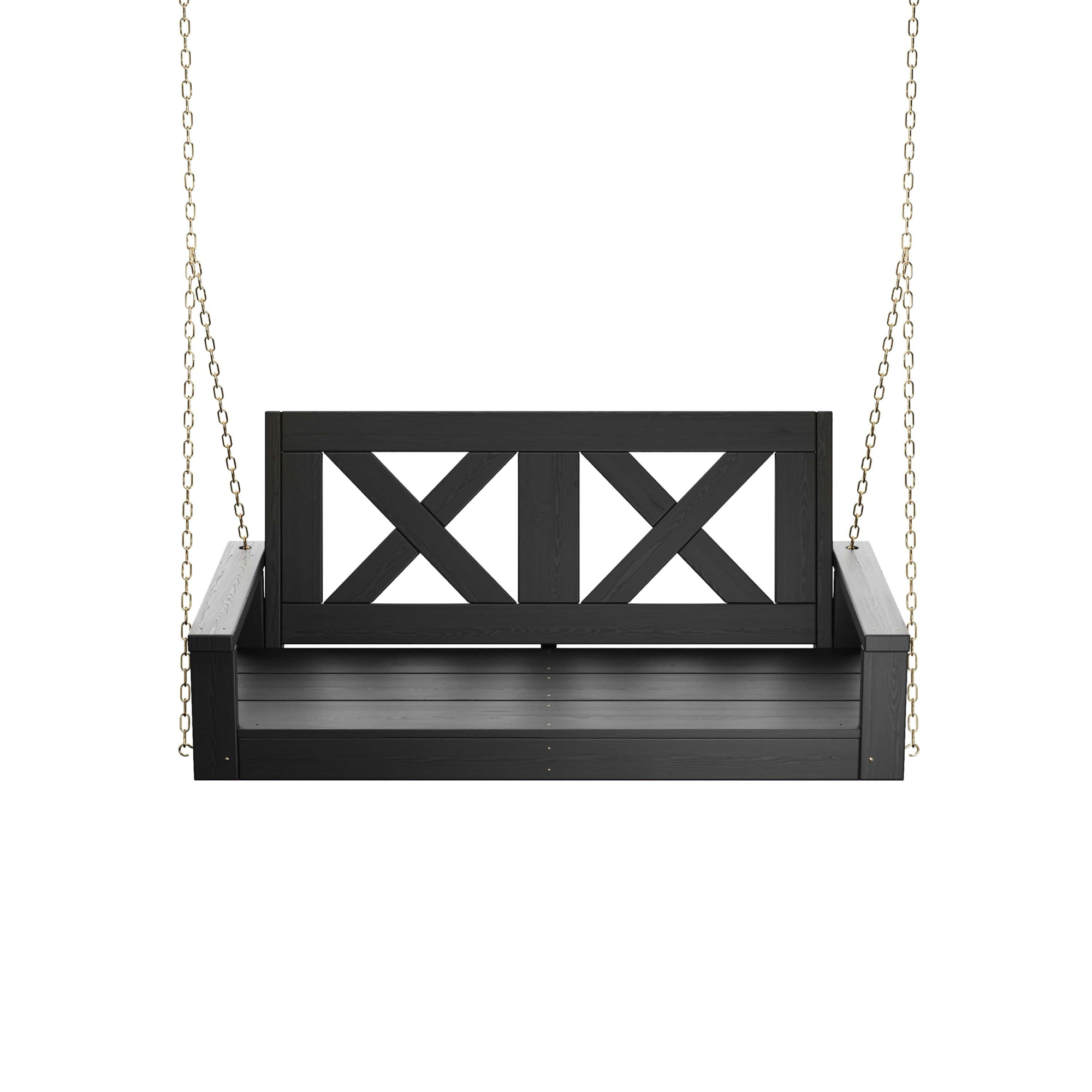 Porchgate Amish Heavy Duty 700 Lb 4-Foot Farmhouse Porch Swing - Tricorn Black