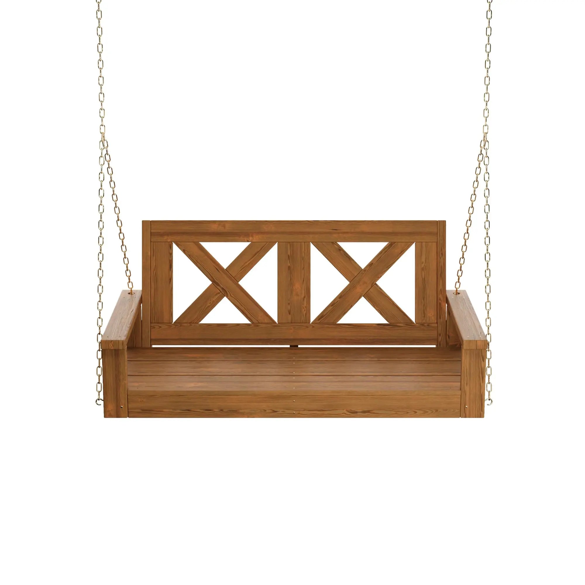 Porchgate Amish Heavy Duty 700 Lb 4-Foot Farmhouse Porch Swing - Oak Stain