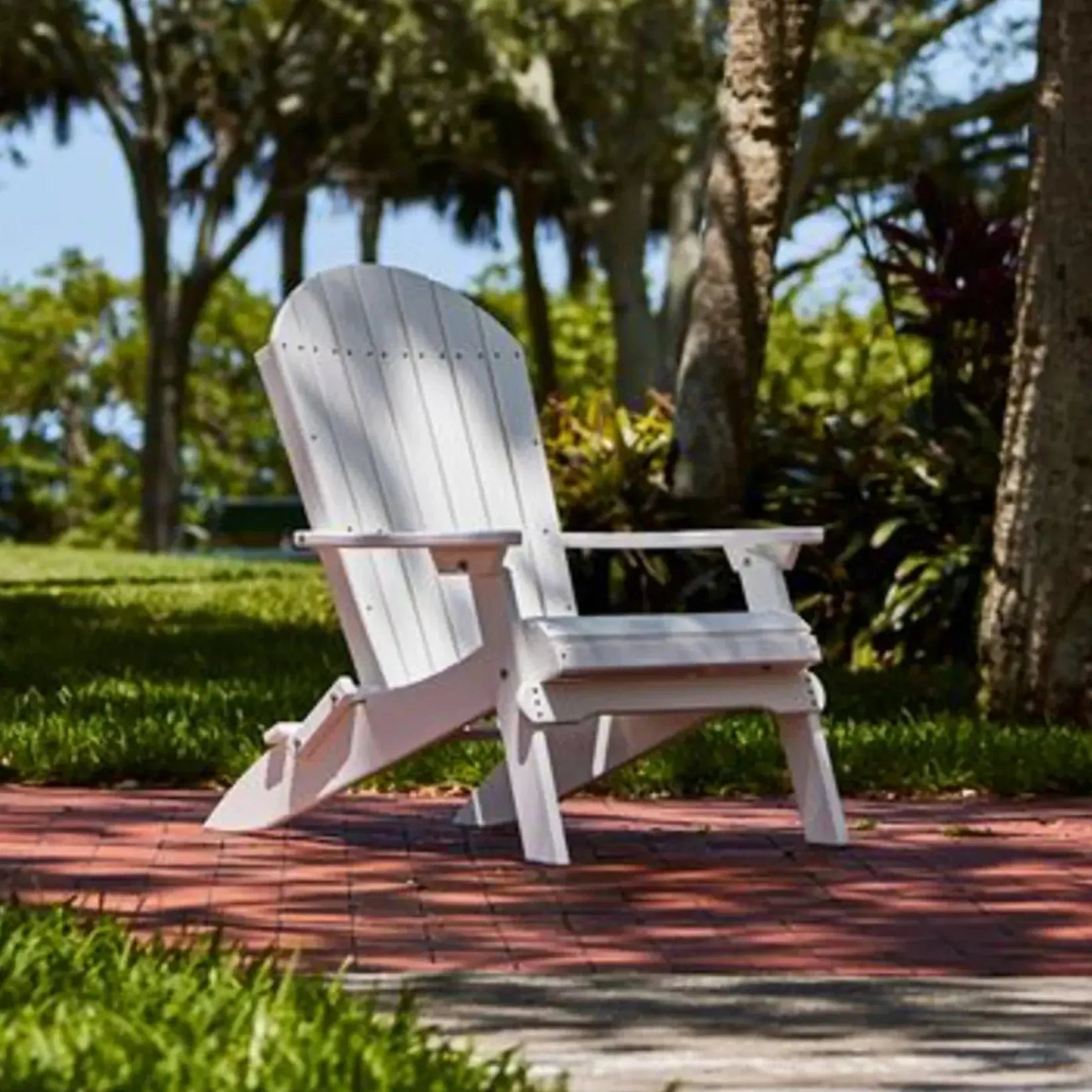 Poly Folding Adirondack Chair in White