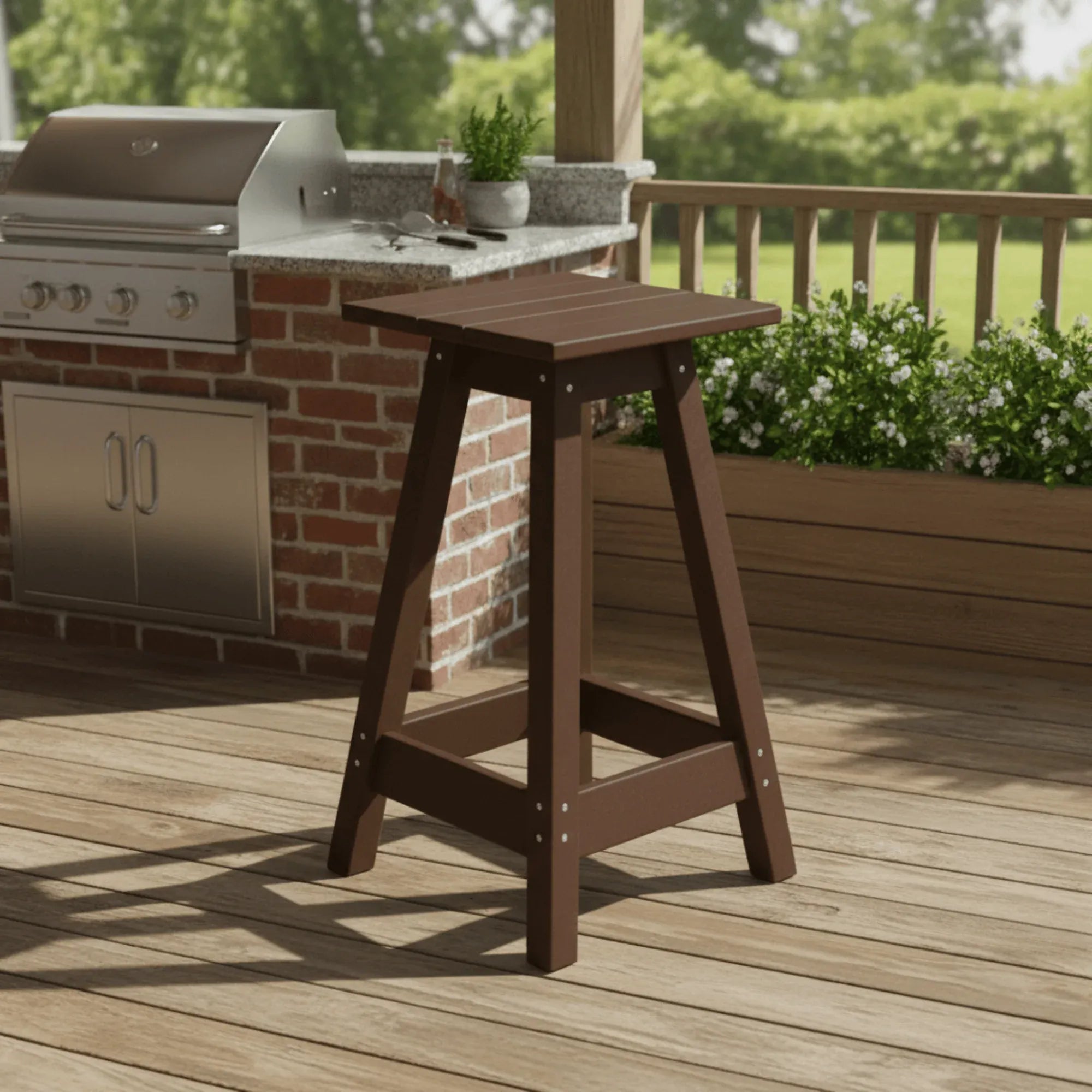 Keystone Amish Co. Square Poly Outdoor Counter Stool