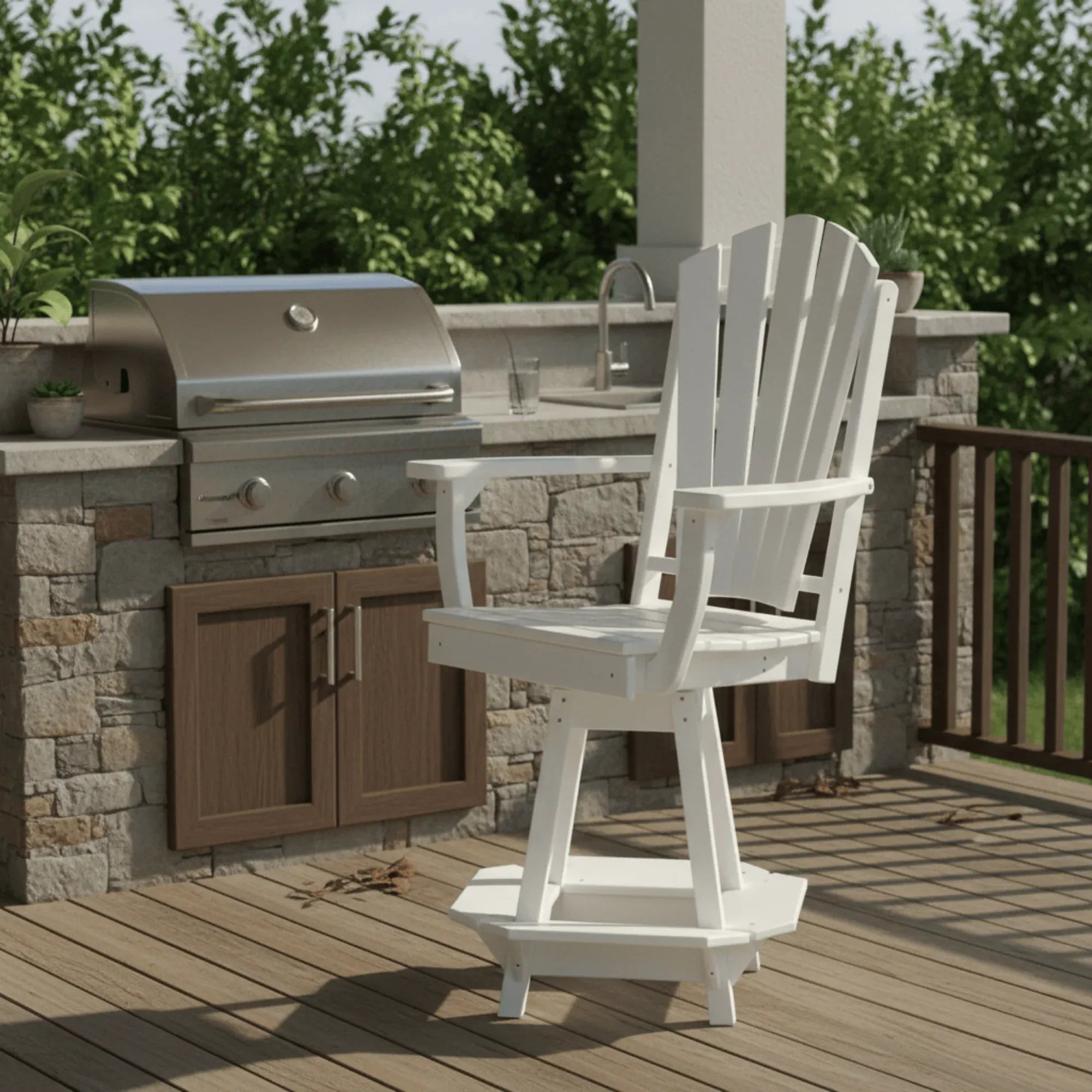 Keystone Amish Co. Sunburst Poly Outdoor Swivel Counter Chair