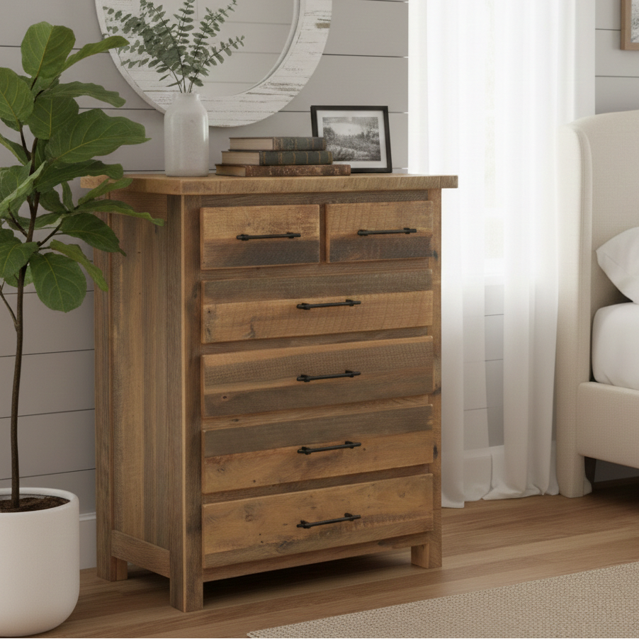 Legacy Estate Rowan Reclaimed Barnwood 6-Drawer Chest